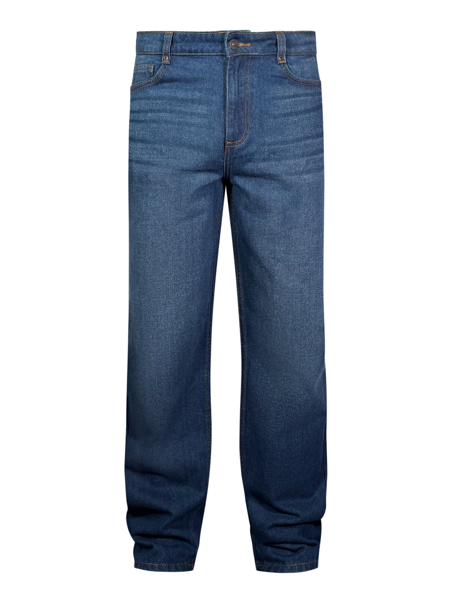 Jeans straight fit in blu scuro lavato