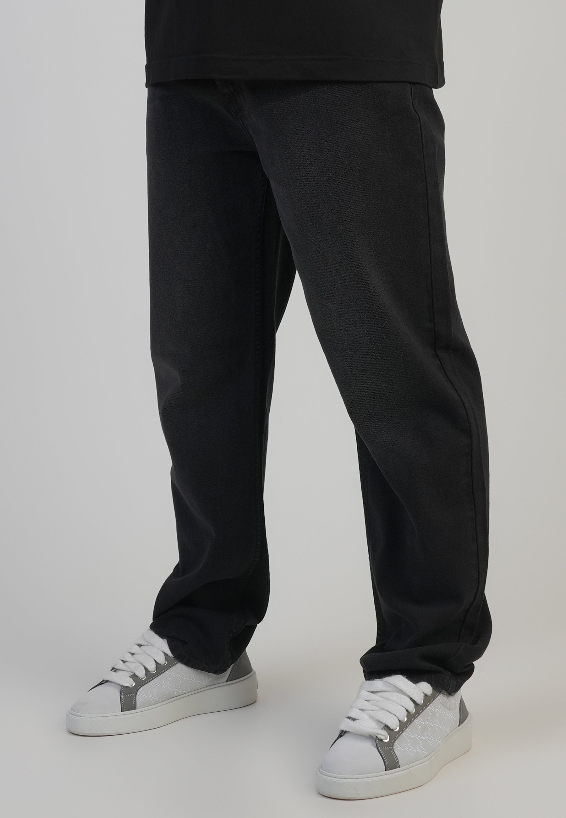 Jeans straight fit in jeans neri lavati SikSilk