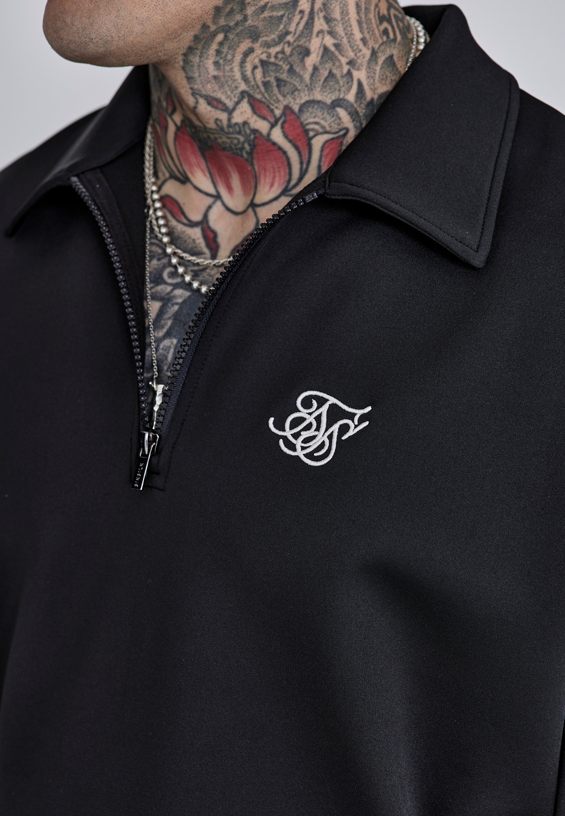 Maglione con zip Essentials in nero Felpe SikSilk