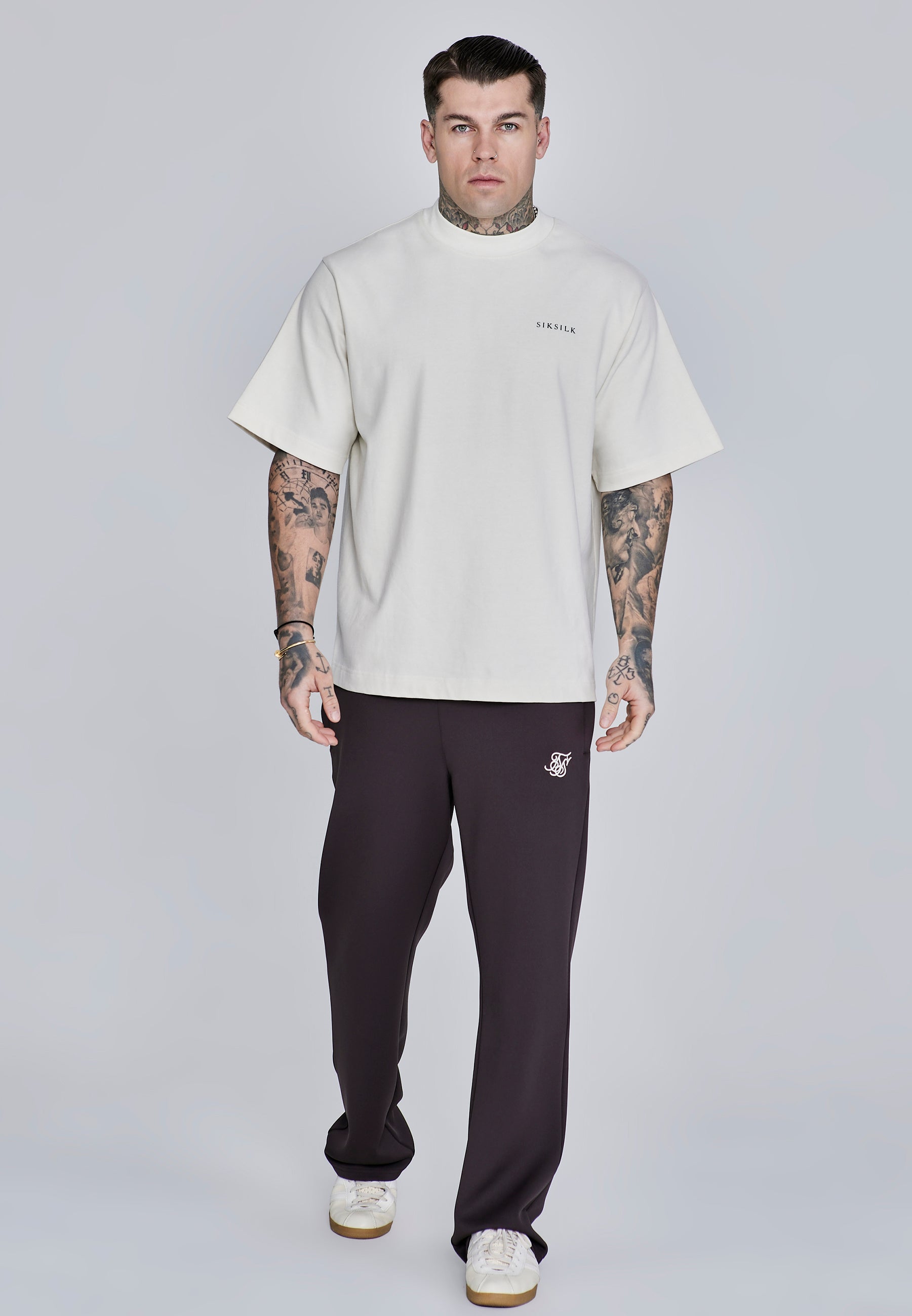 Pantaloni da corsa Essentials in poliestere in marrone Pantaloni SikSilk