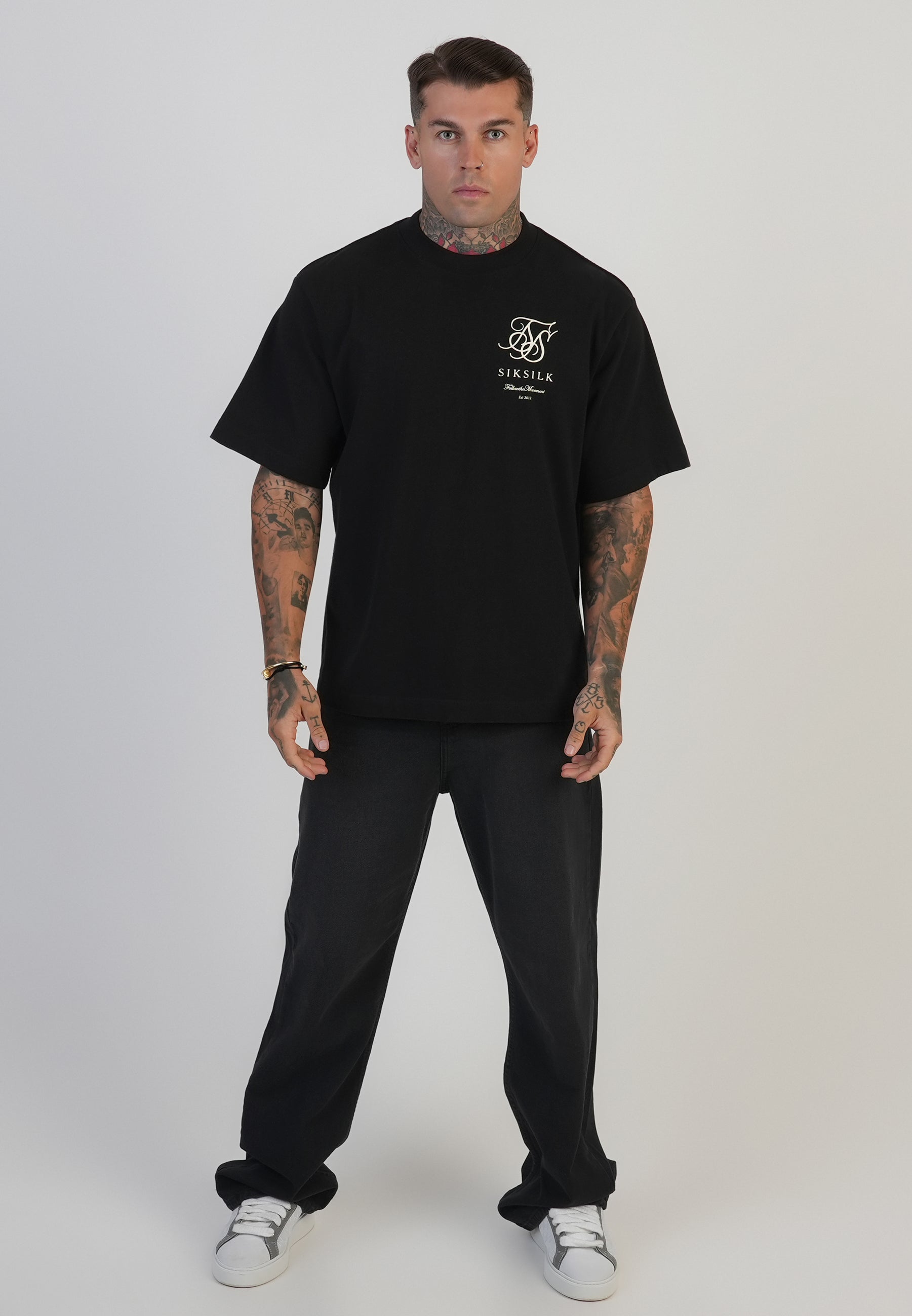 Maglietta con logo in nero Magliette SikSilk