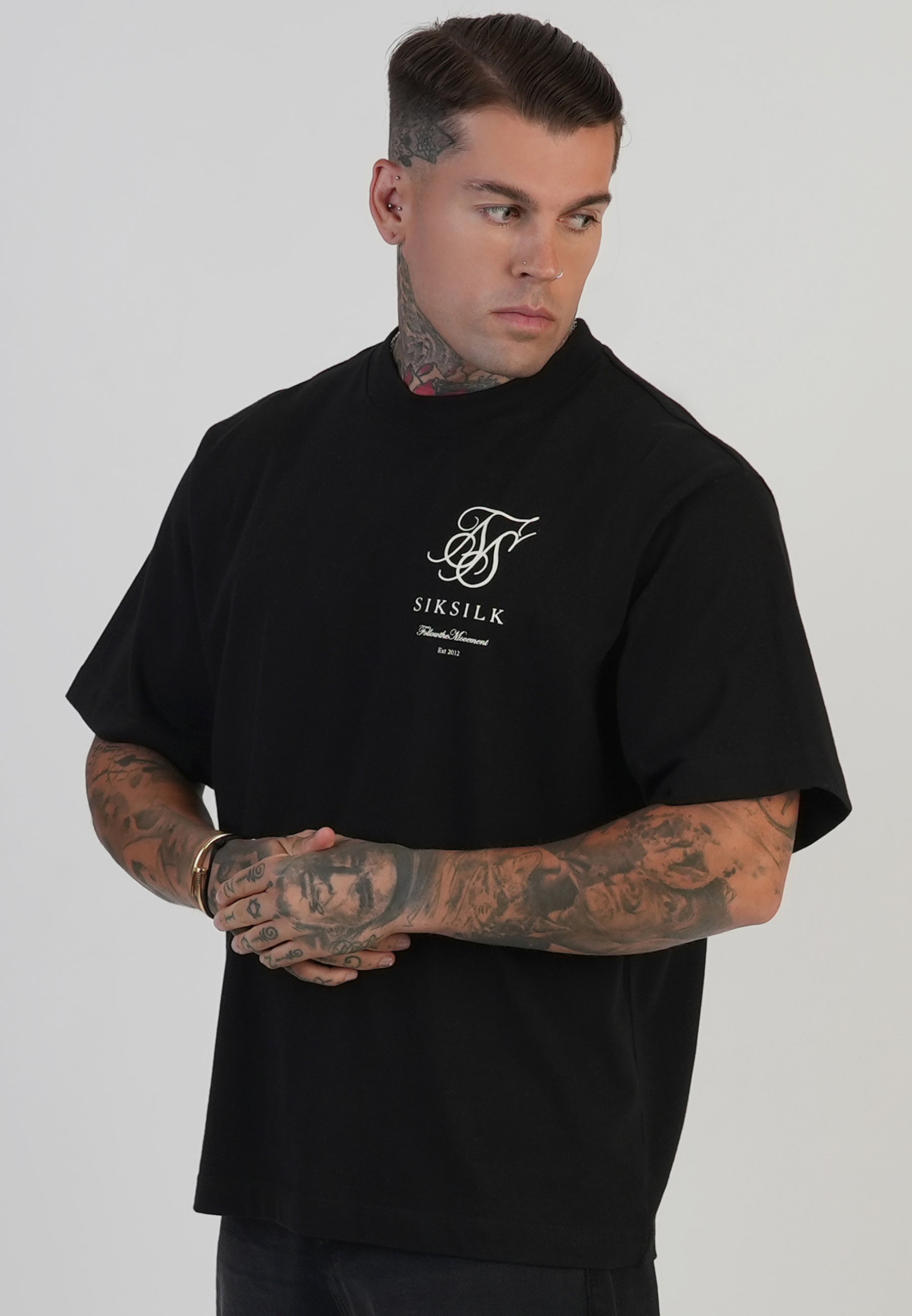 Maglietta con logo in nero Magliette SikSilk