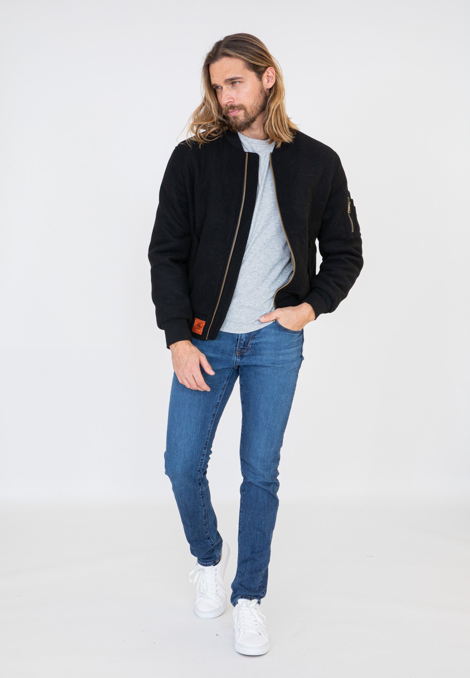 Giacca bomber Track M in nero Bombers Original