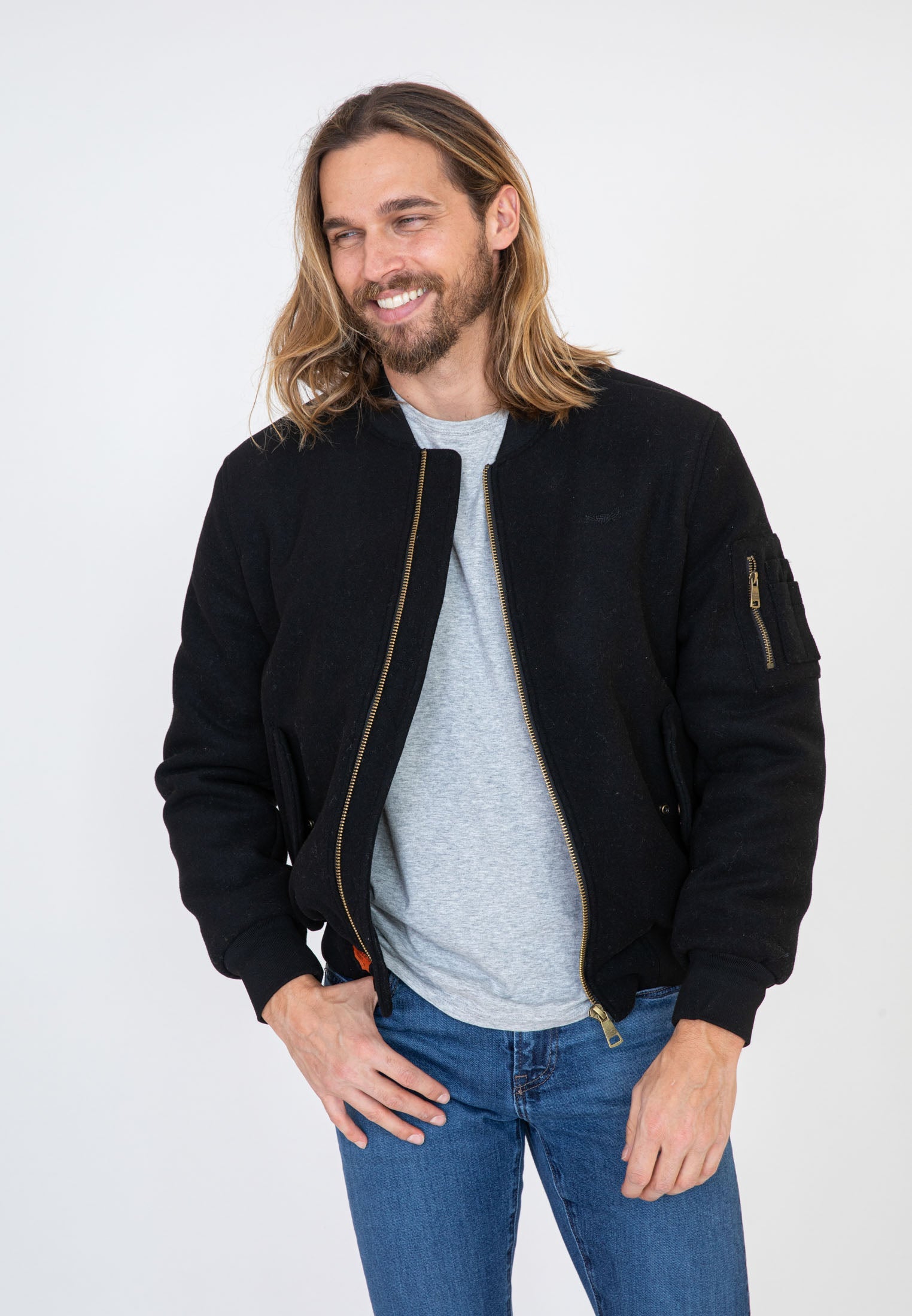 Giacca bomber Track M in nero Bombers Original