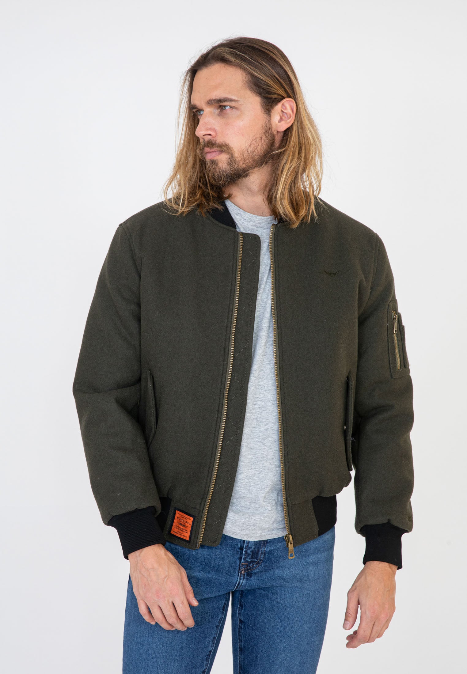 Giacca bomber Track M in kaki Giacche Bombers Original