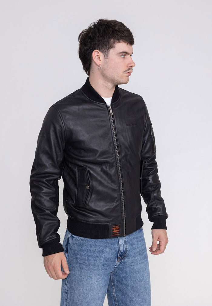 Giacca in pelle Viper M in Giacche nere Bombers Original
