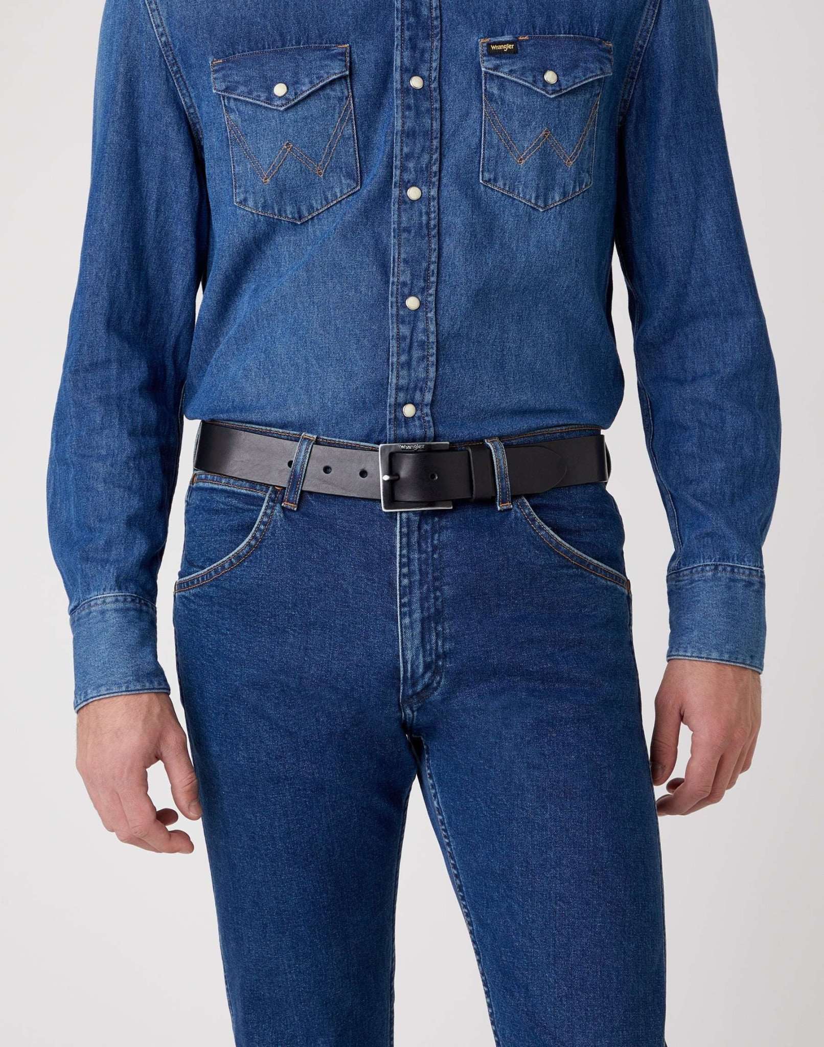 Cintura con fibbia a cavo in nero Cintura Wrangler