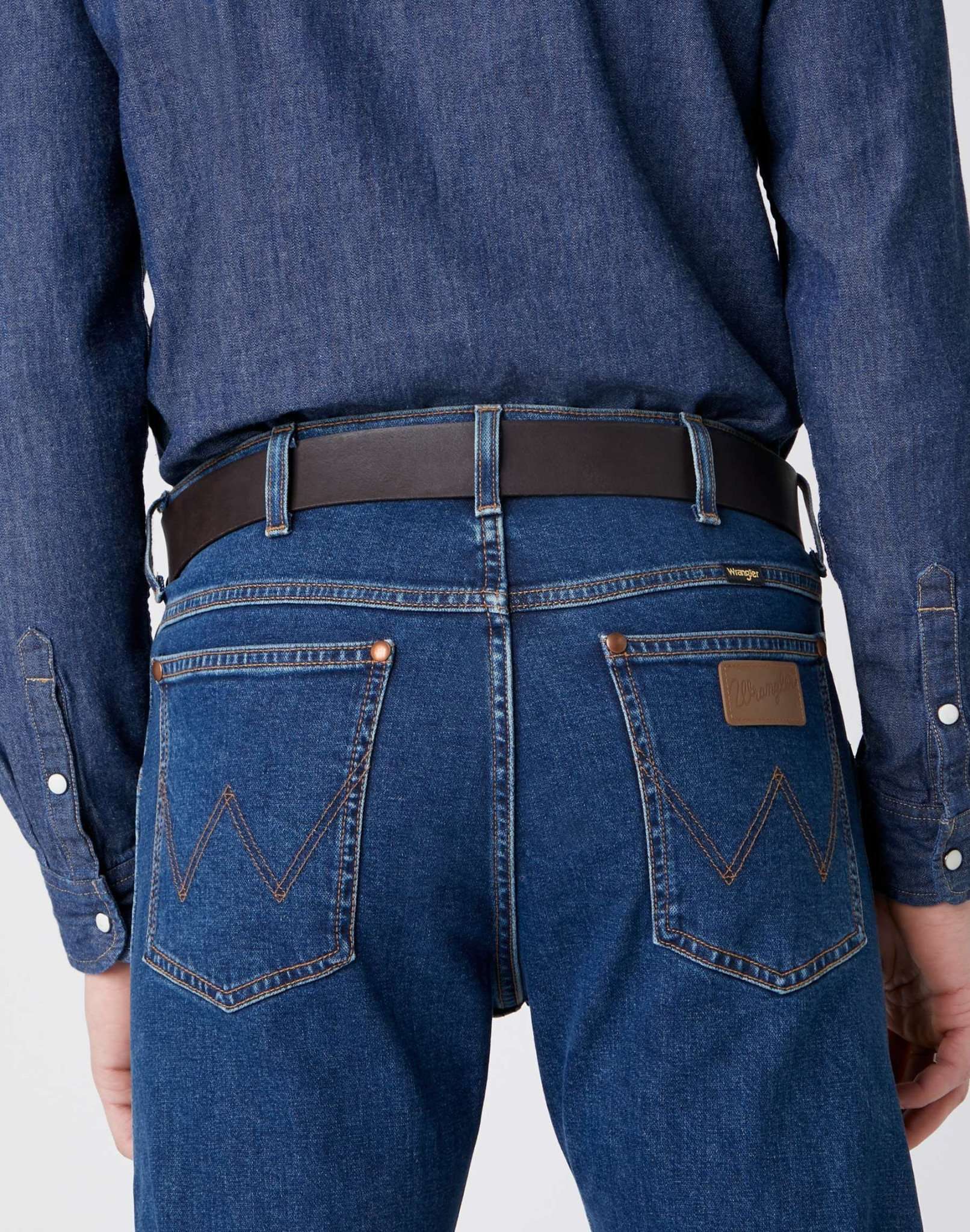Cintura con passante in metallo in marrone Cintura Wrangler