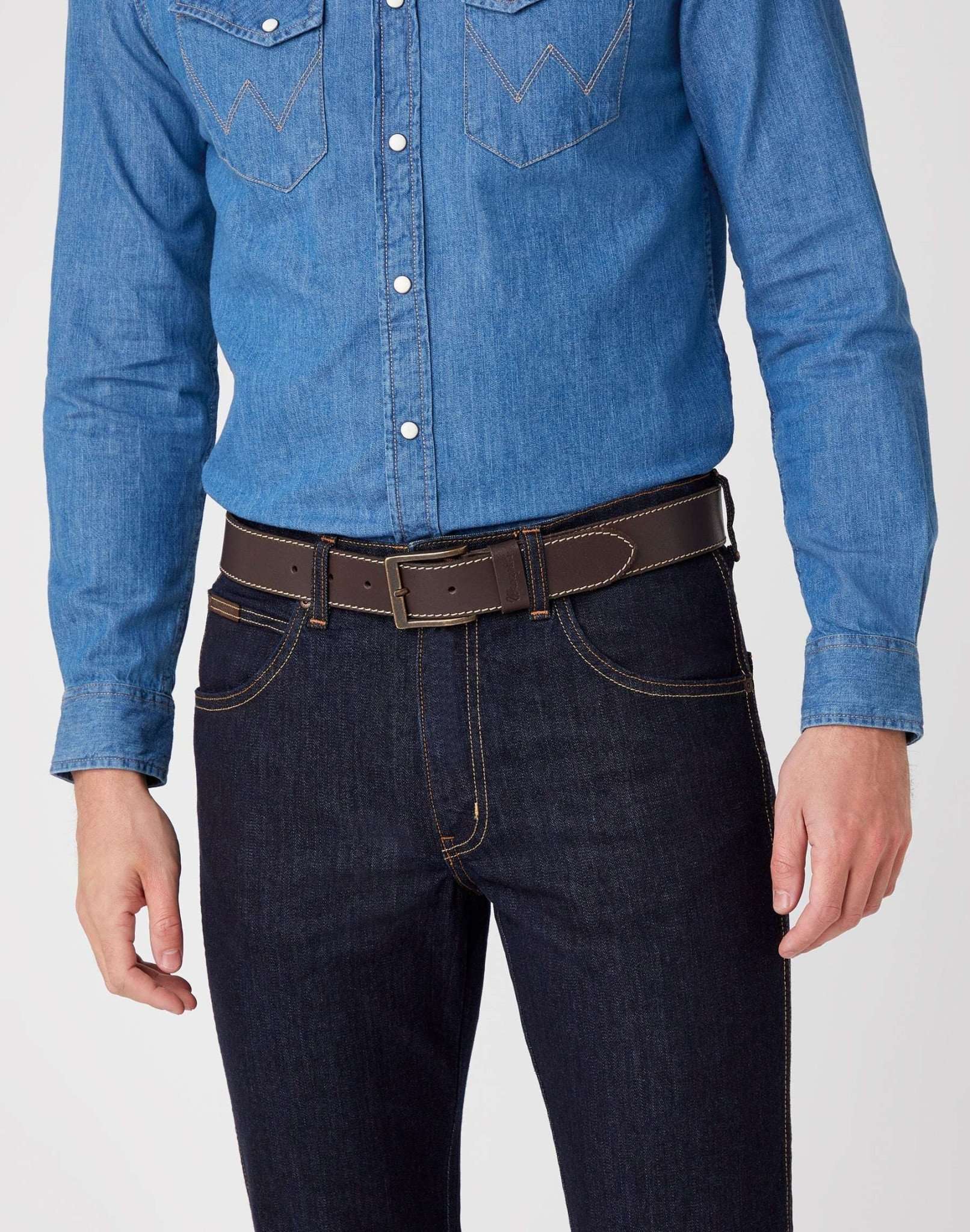 Cintura cucita in marrone Cintura Wrangler