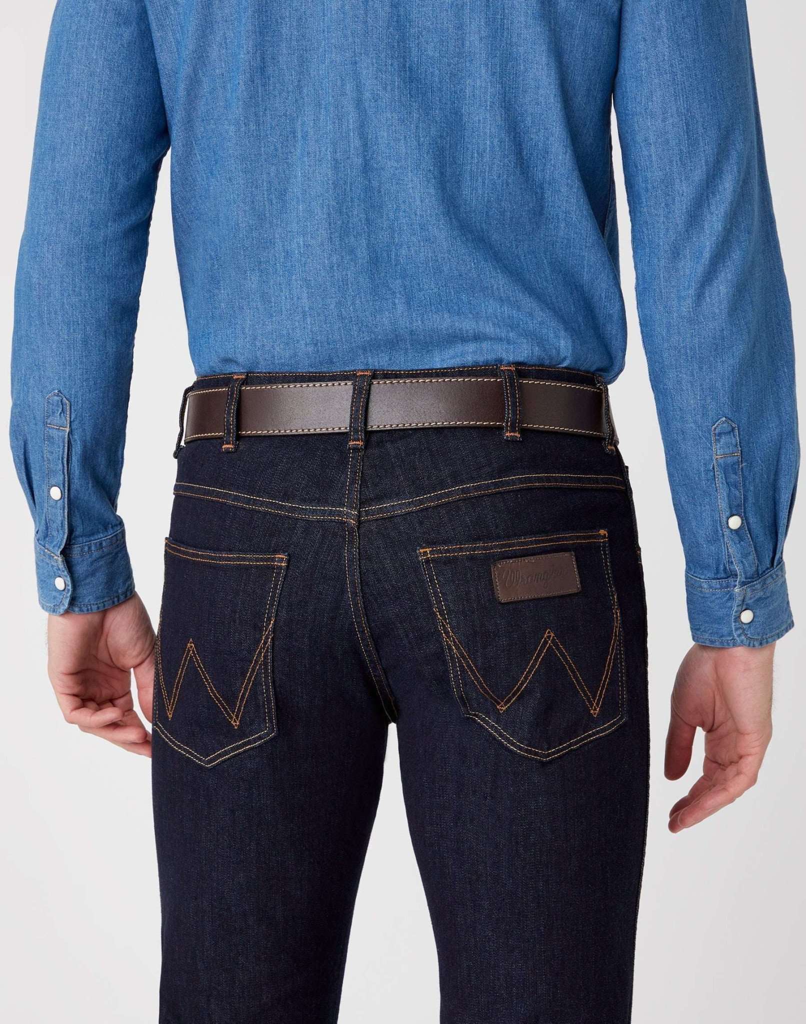 Cintura cucita in marrone Cintura Wrangler