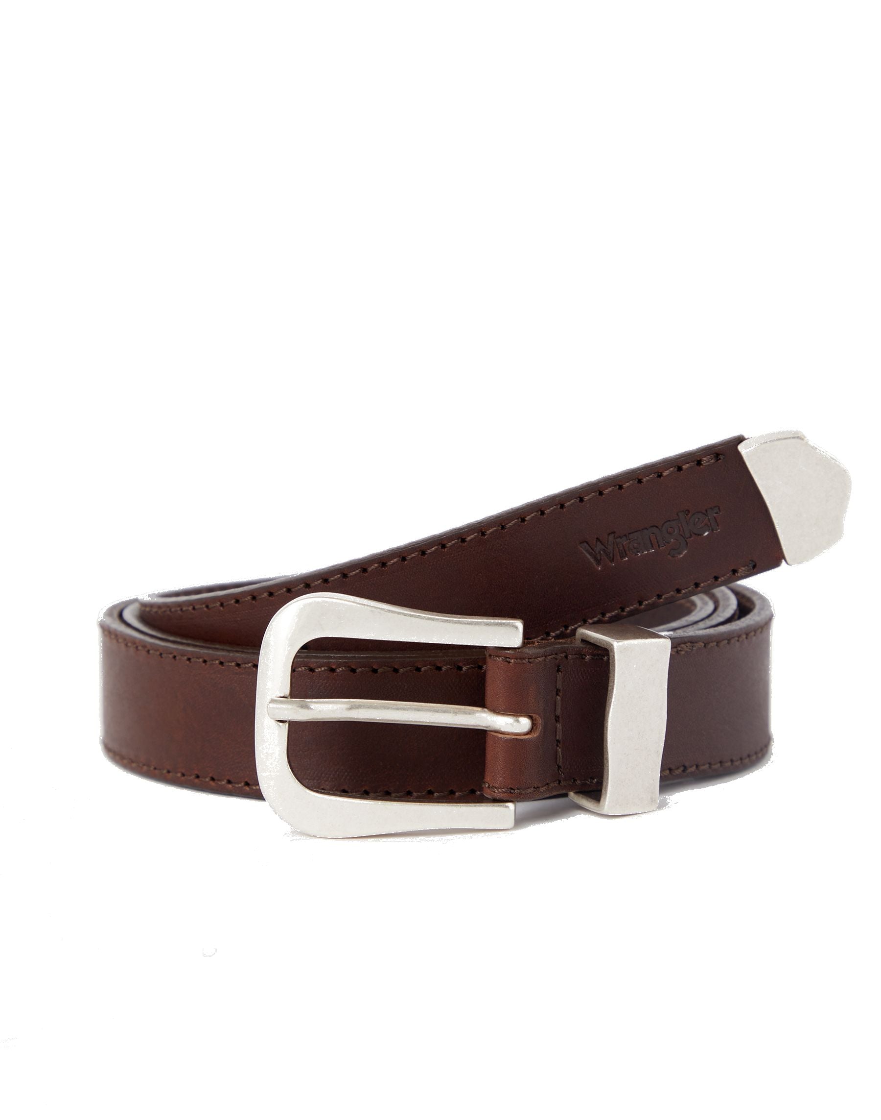 Cintura in pelle marrone Wrangler