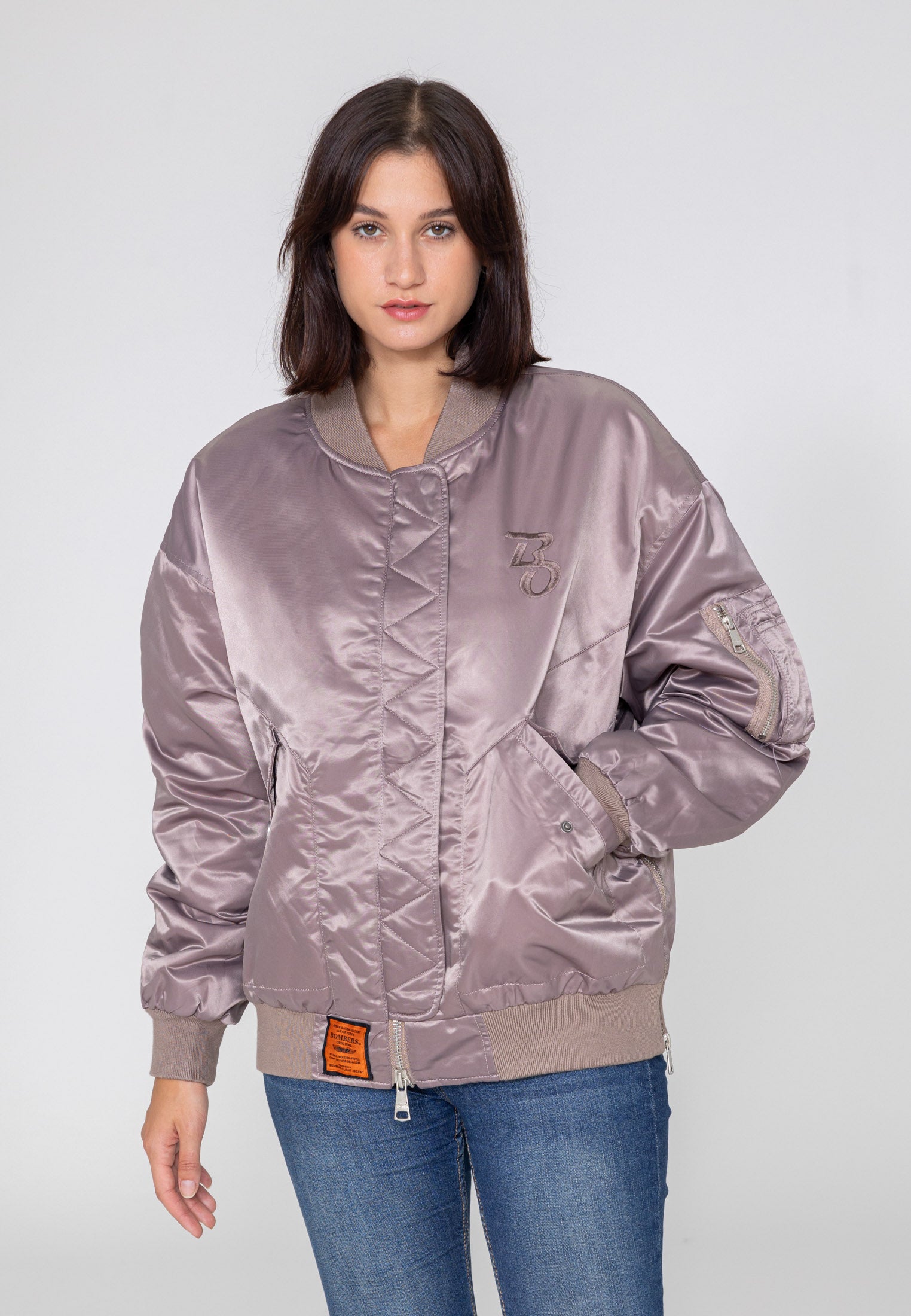 Giacca bomber Wavy U in rosa Bombers Original