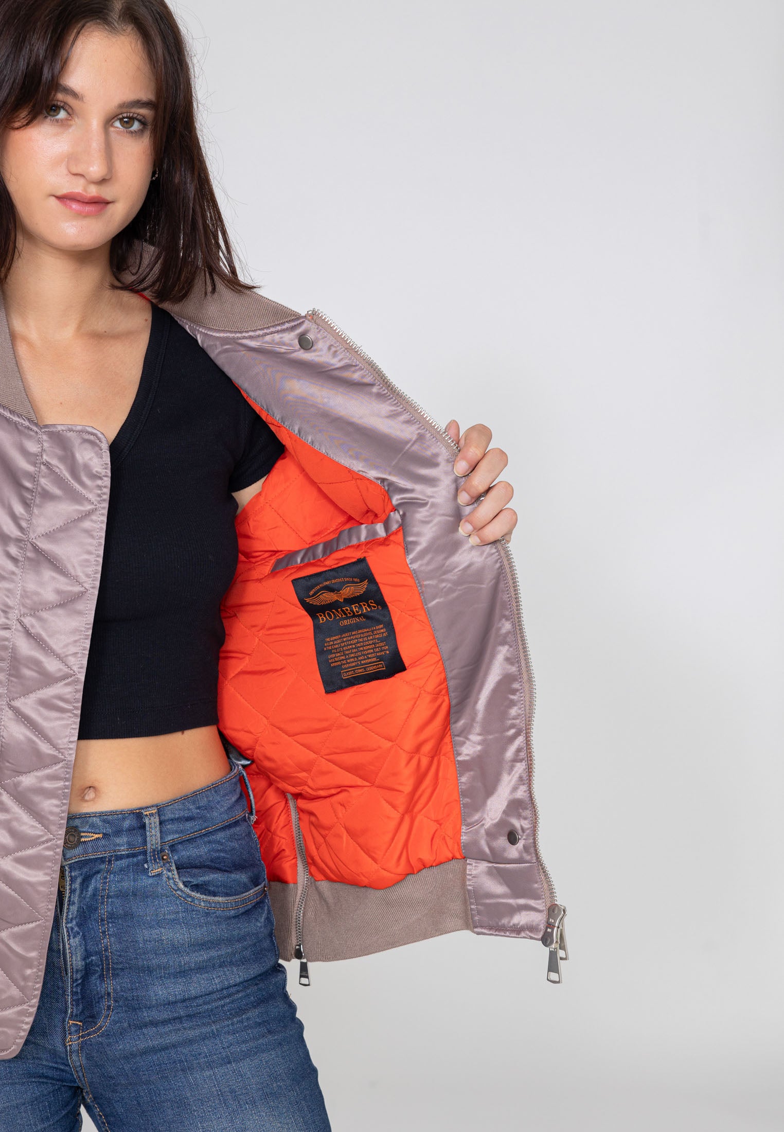 Giacca bomber Wavy U in rosa Bombers Original