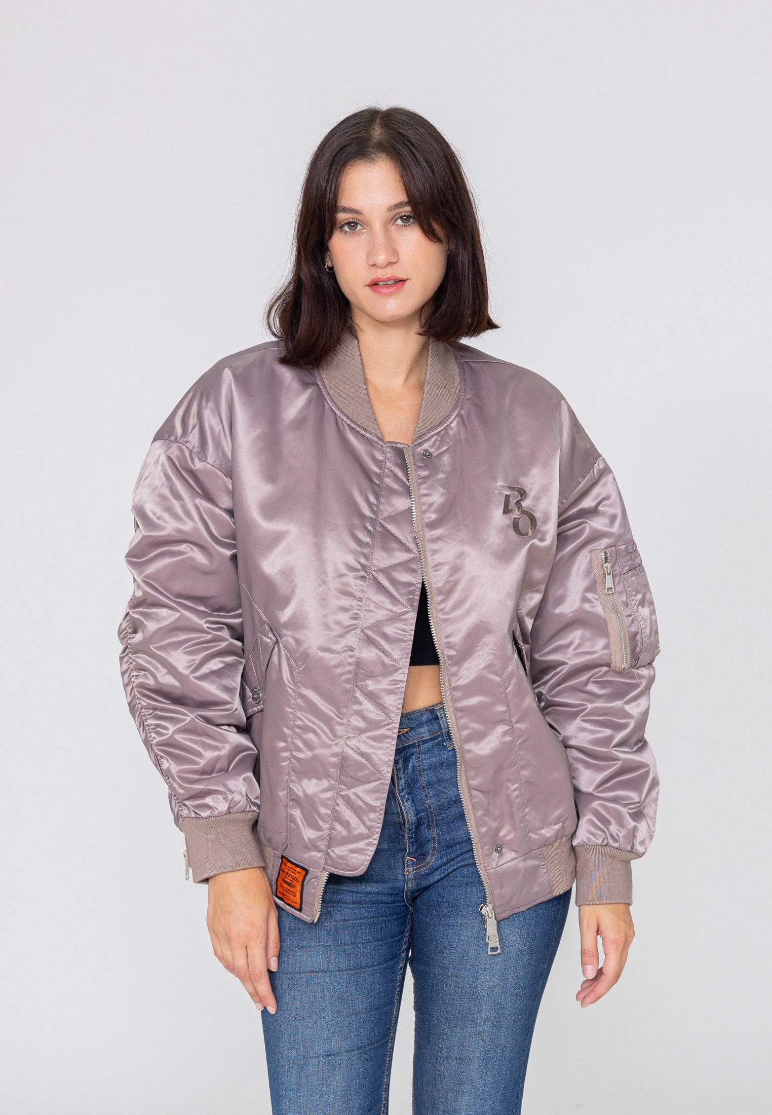 Giacca bomber Wavy U in rosa Bombers Original