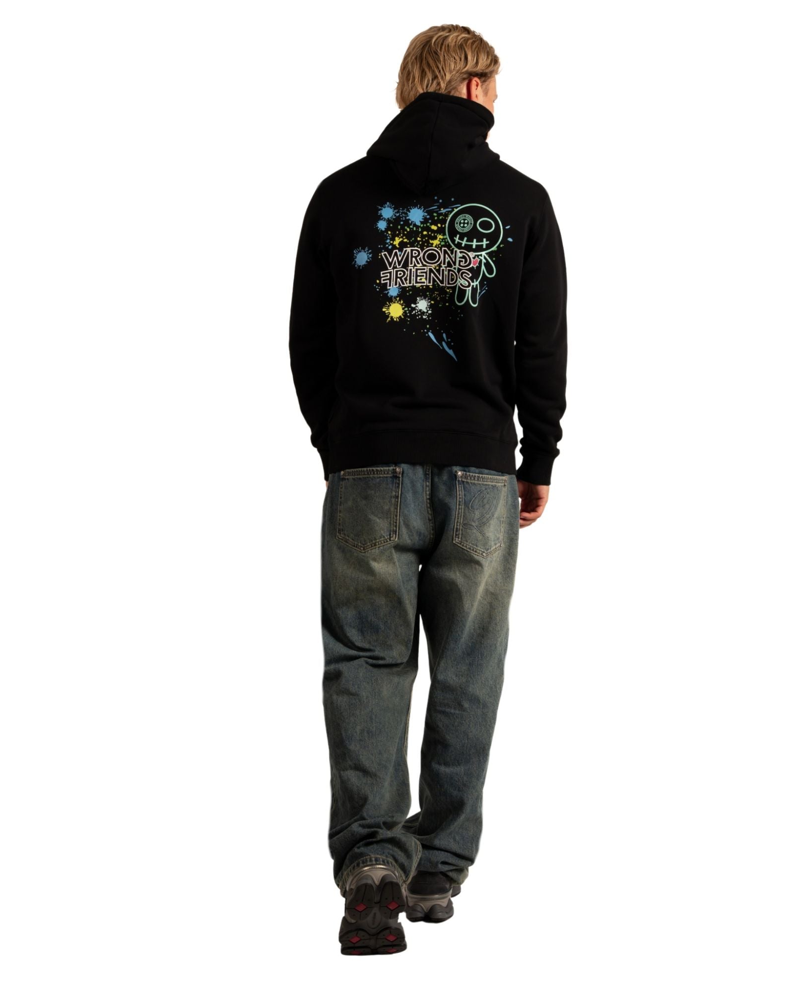 Felpa con cappuccio Hays in nero Felpa con cappuccio Wrong Friends