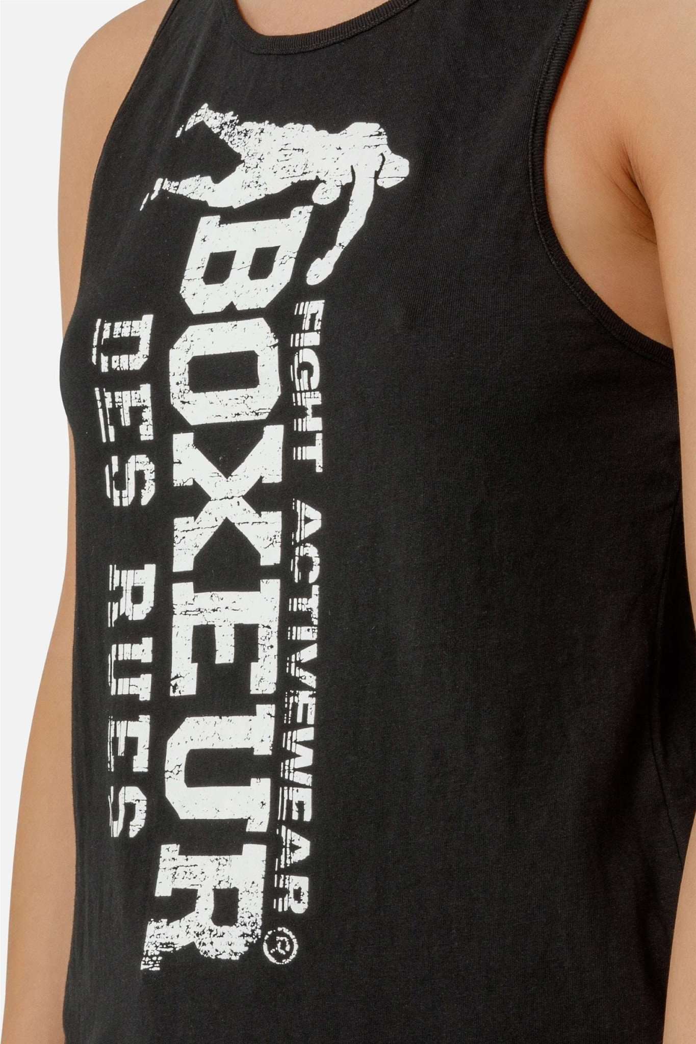 Canotta basic con logo frontale in Nero Tops Boxeur des Rues