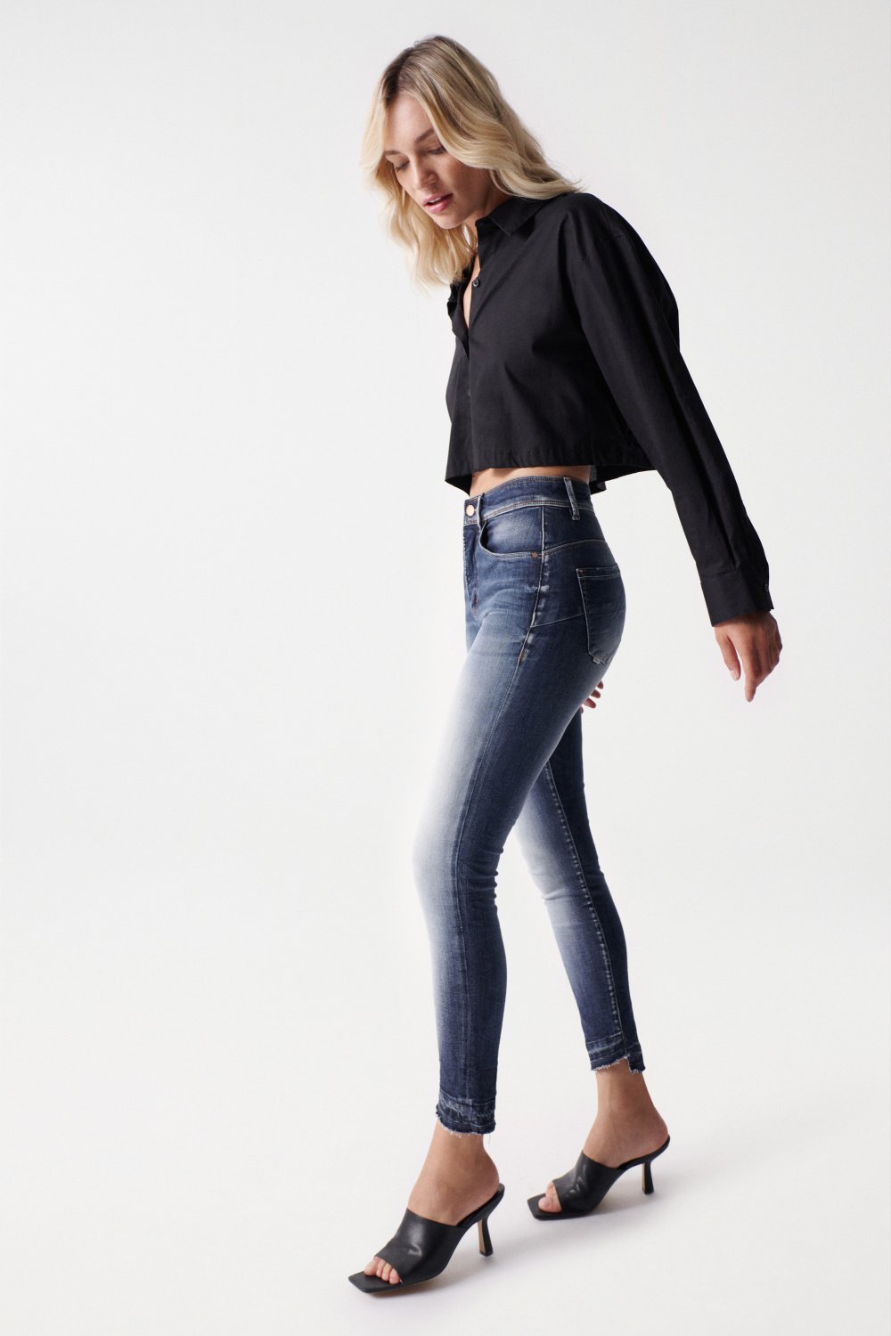 Jeans Secret Glamour Cropped Push-In lavaggio scuro Salsa Jeans