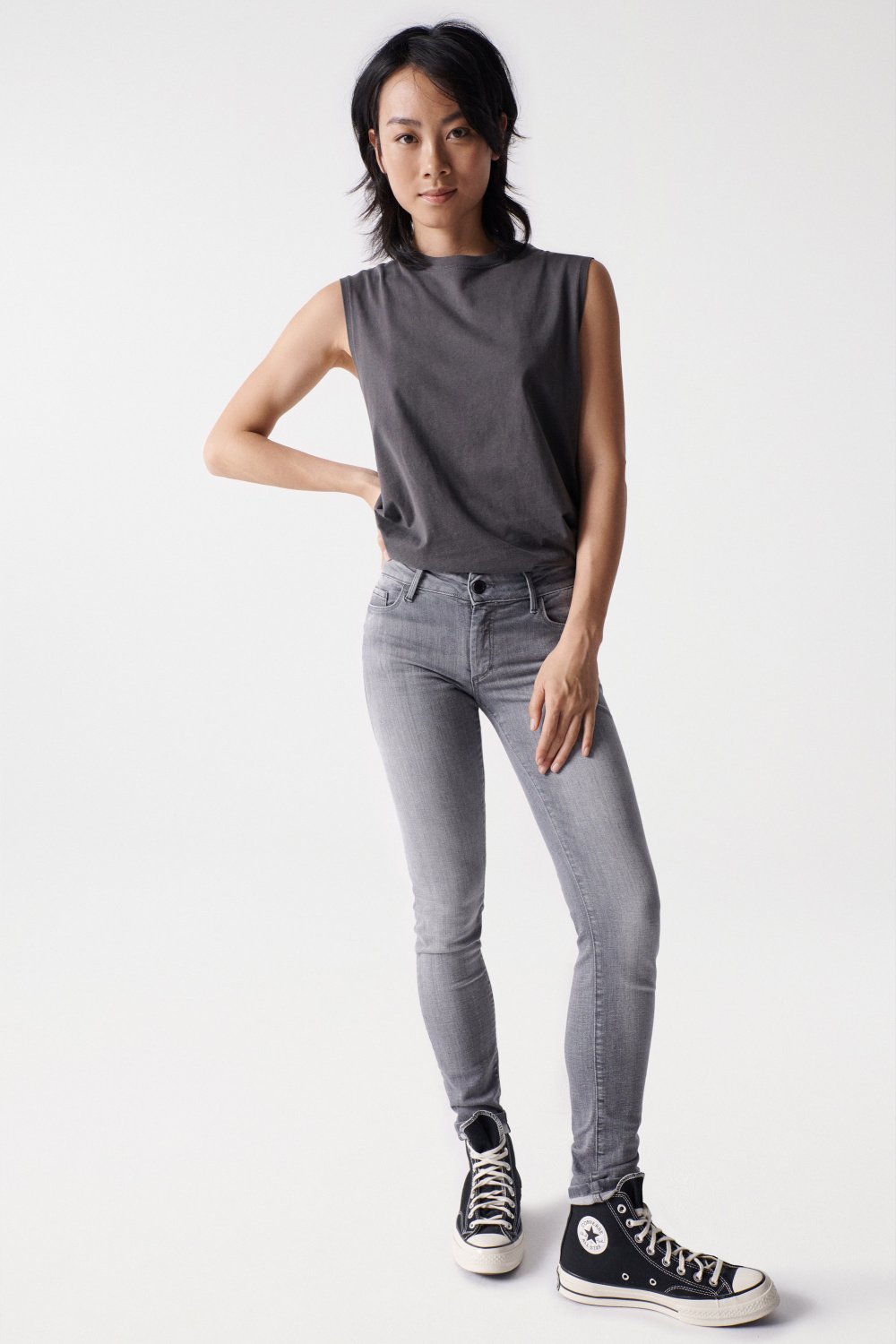 Wonder Skinny Push-Up in jeans grigio scuro Salsa Jeans