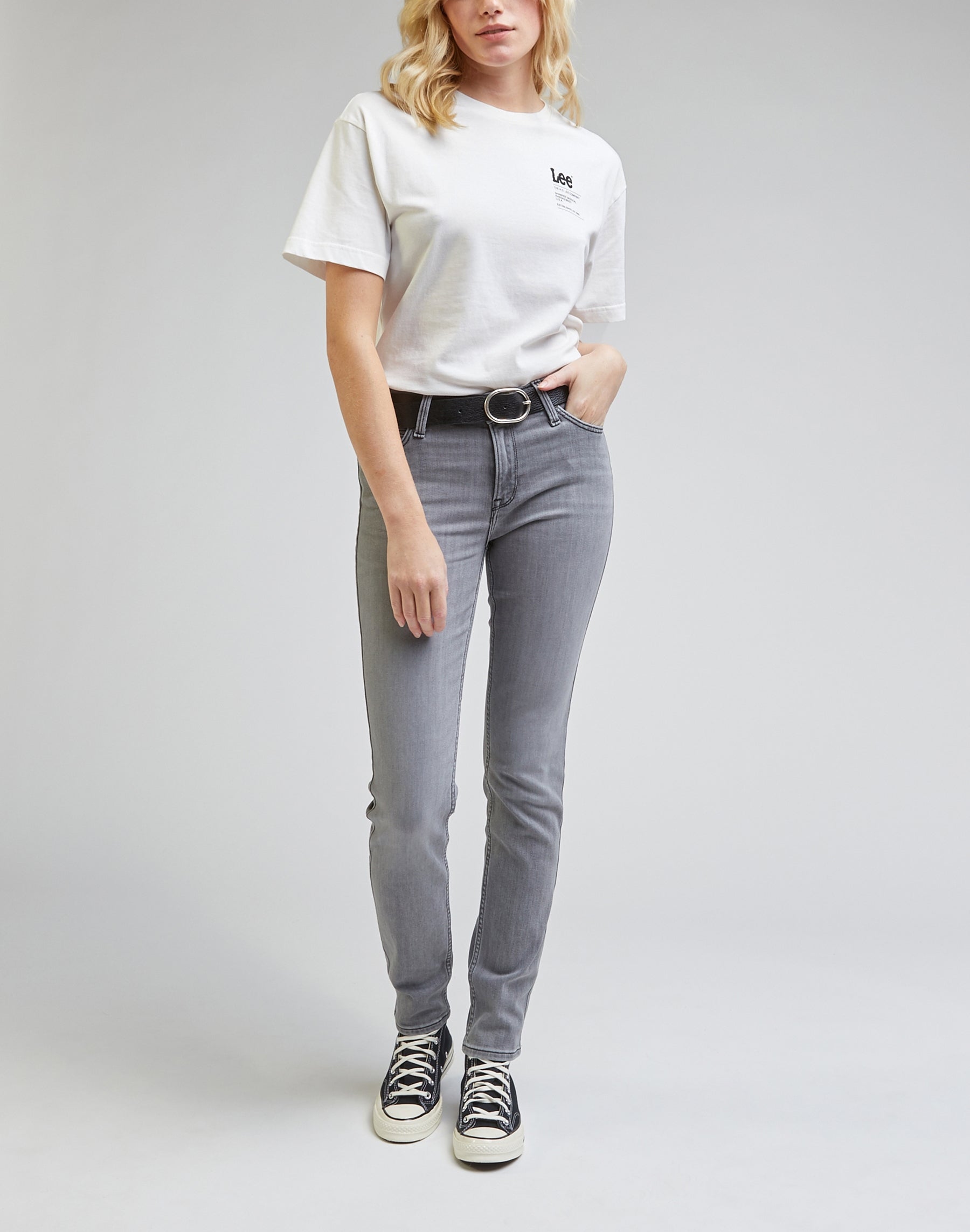 Elly in jeans a velo grigio Lee