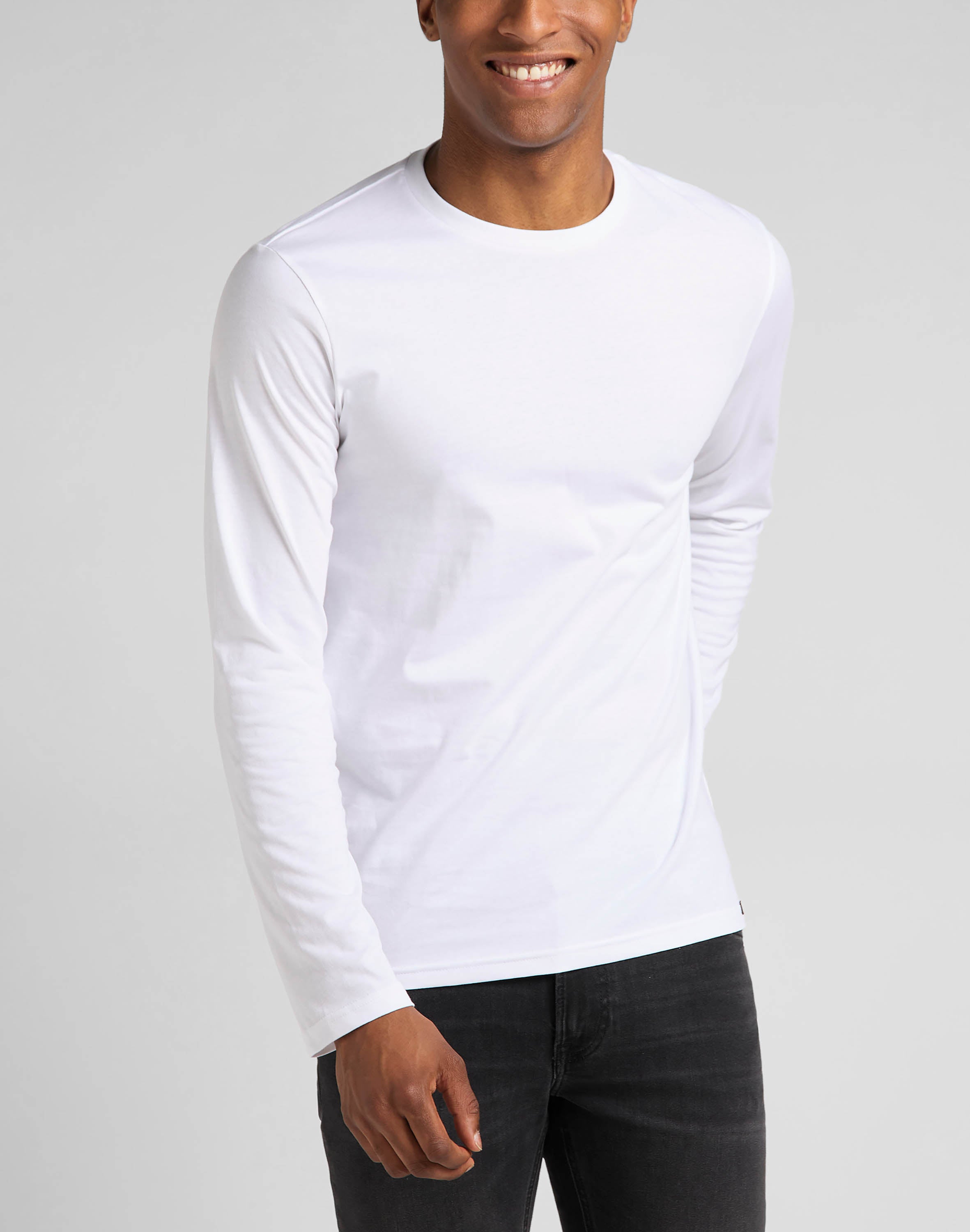 Camicie Twin Pack Crew a maniche lunghe in nero/bianco Lee