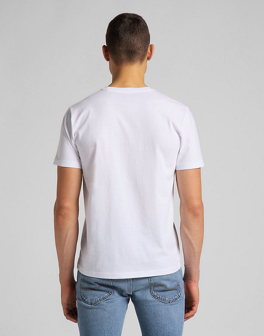 T-shirt a manica corta con logo patch in bianco Lee