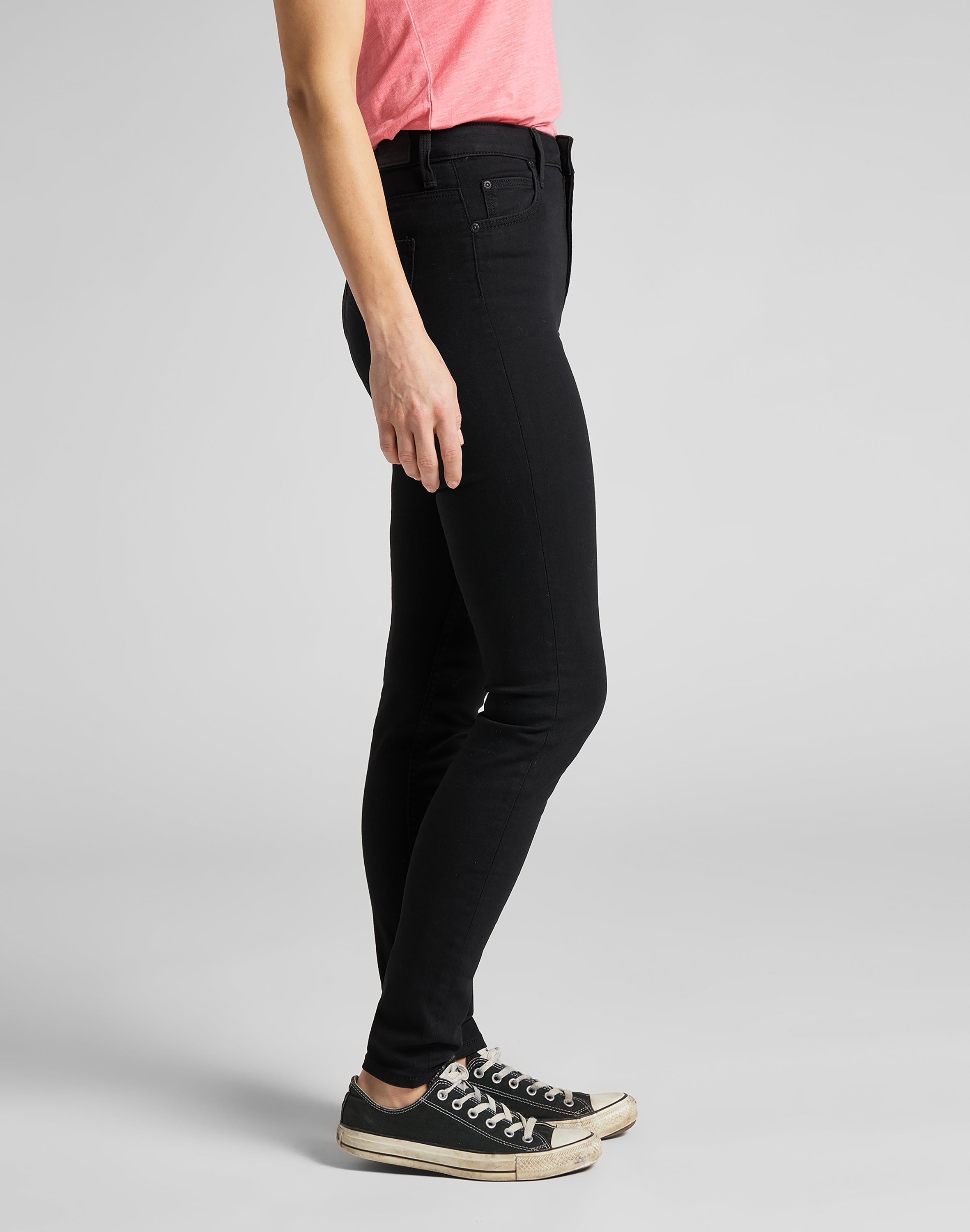 Scarlett High in jeans con risciacquo nero Lee