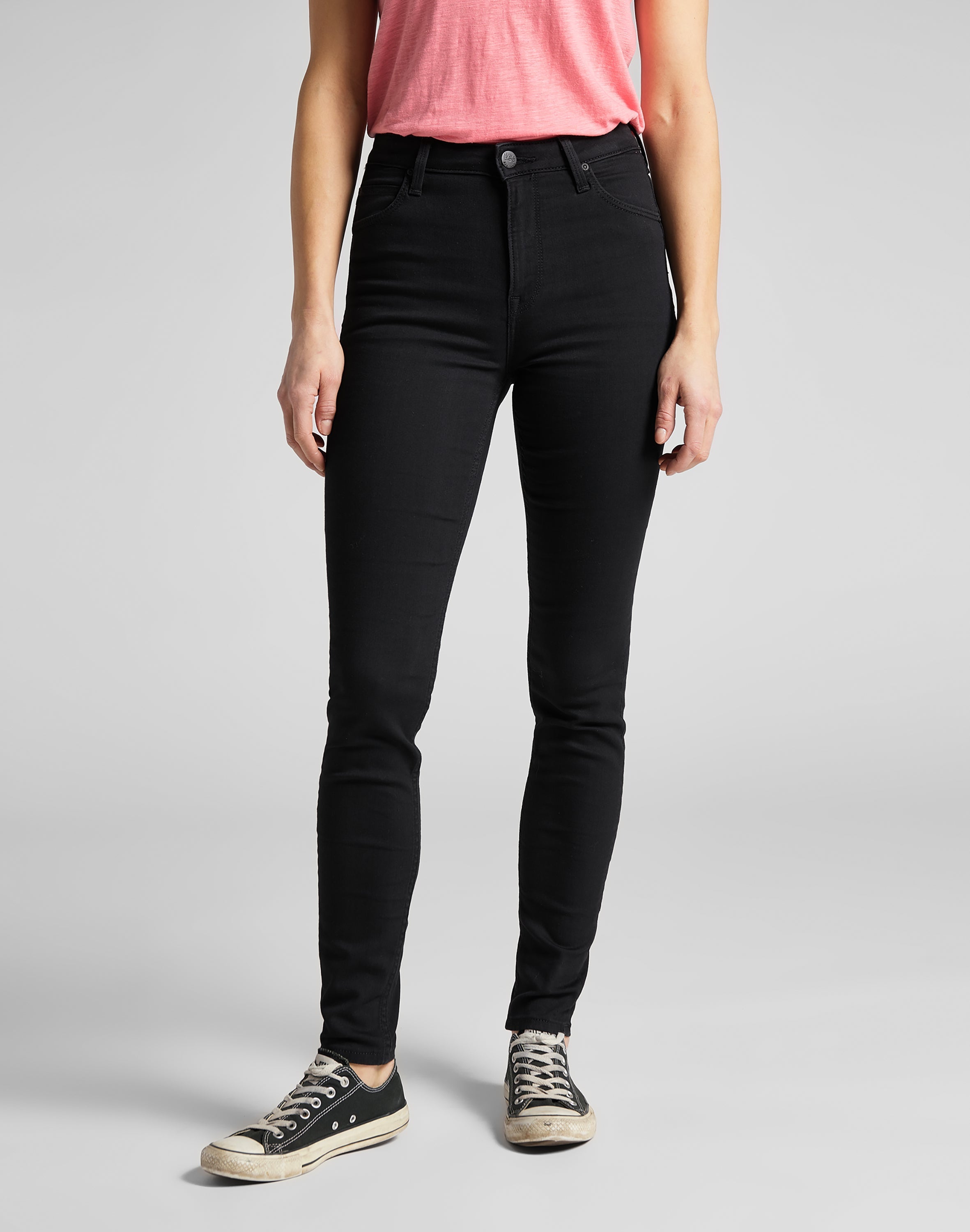 Scarlett High in jeans con risciacquo nero Lee