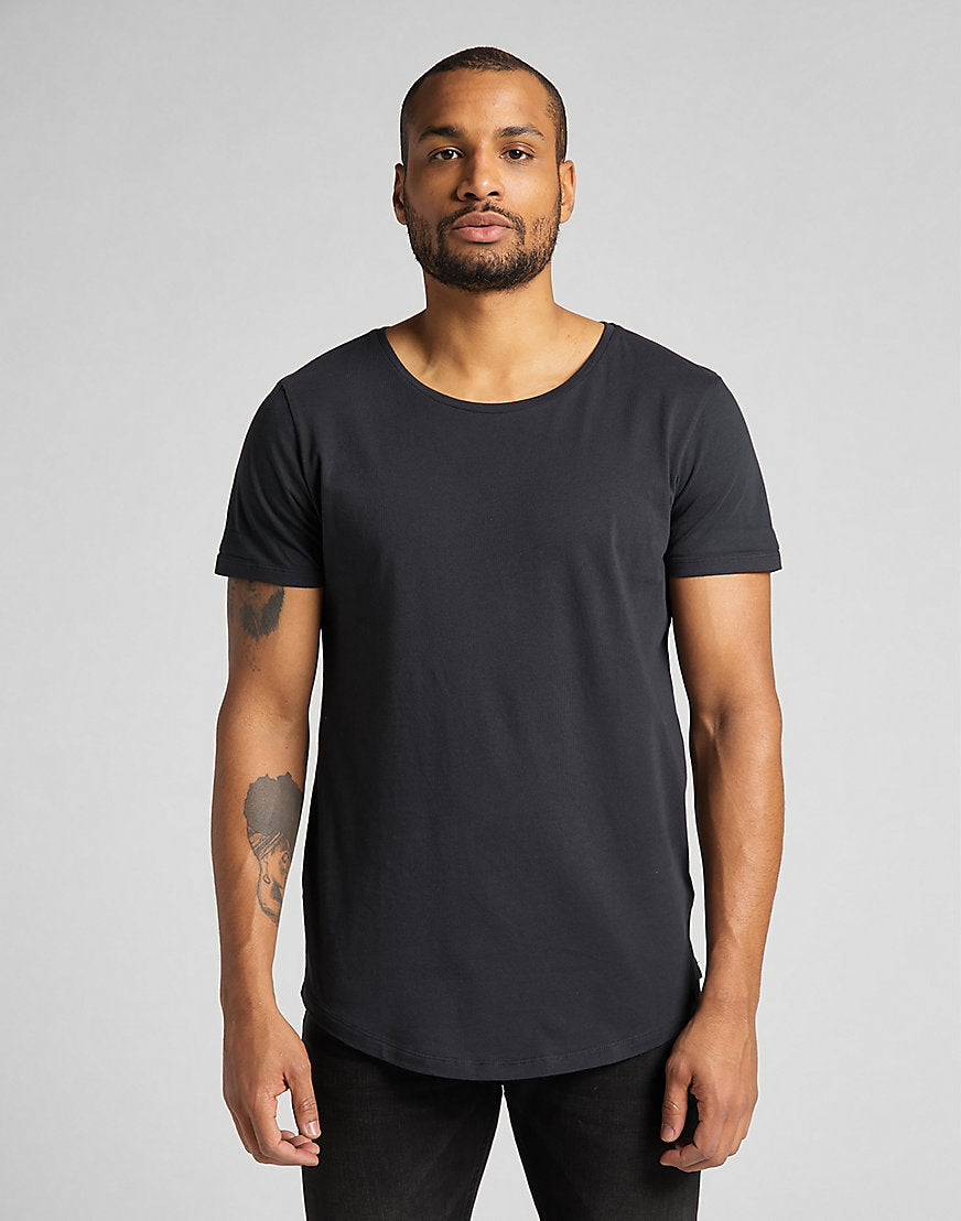 T-shirt sagomata in nero lavato Lee