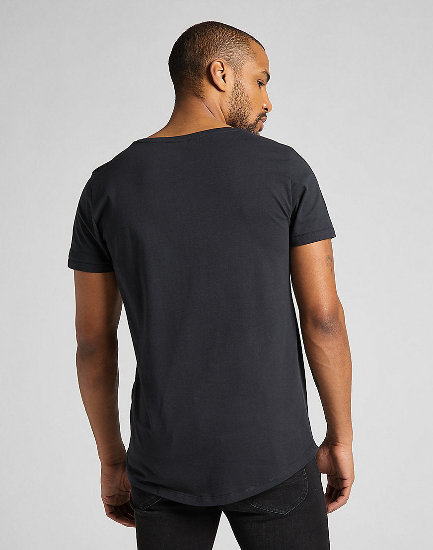 T-shirt sagomata in nero lavato Lee