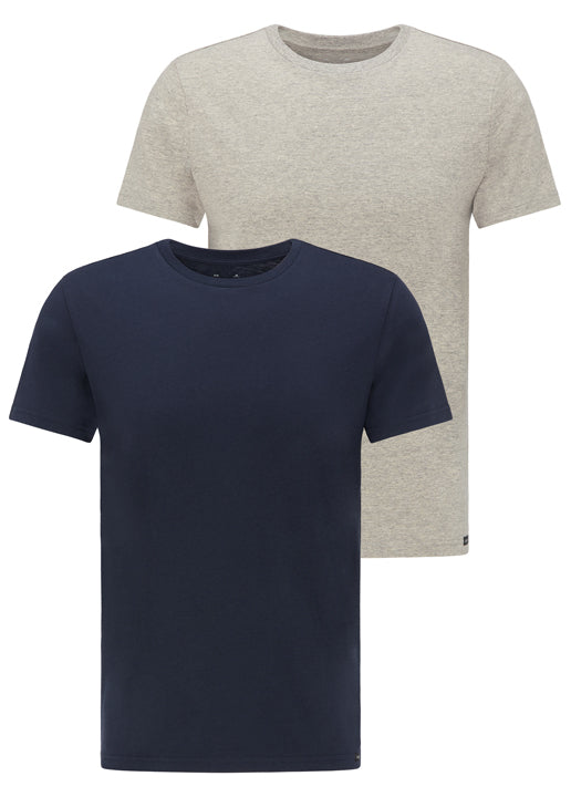 Magliette Twin Pack Crew in Greymele Navy Lee