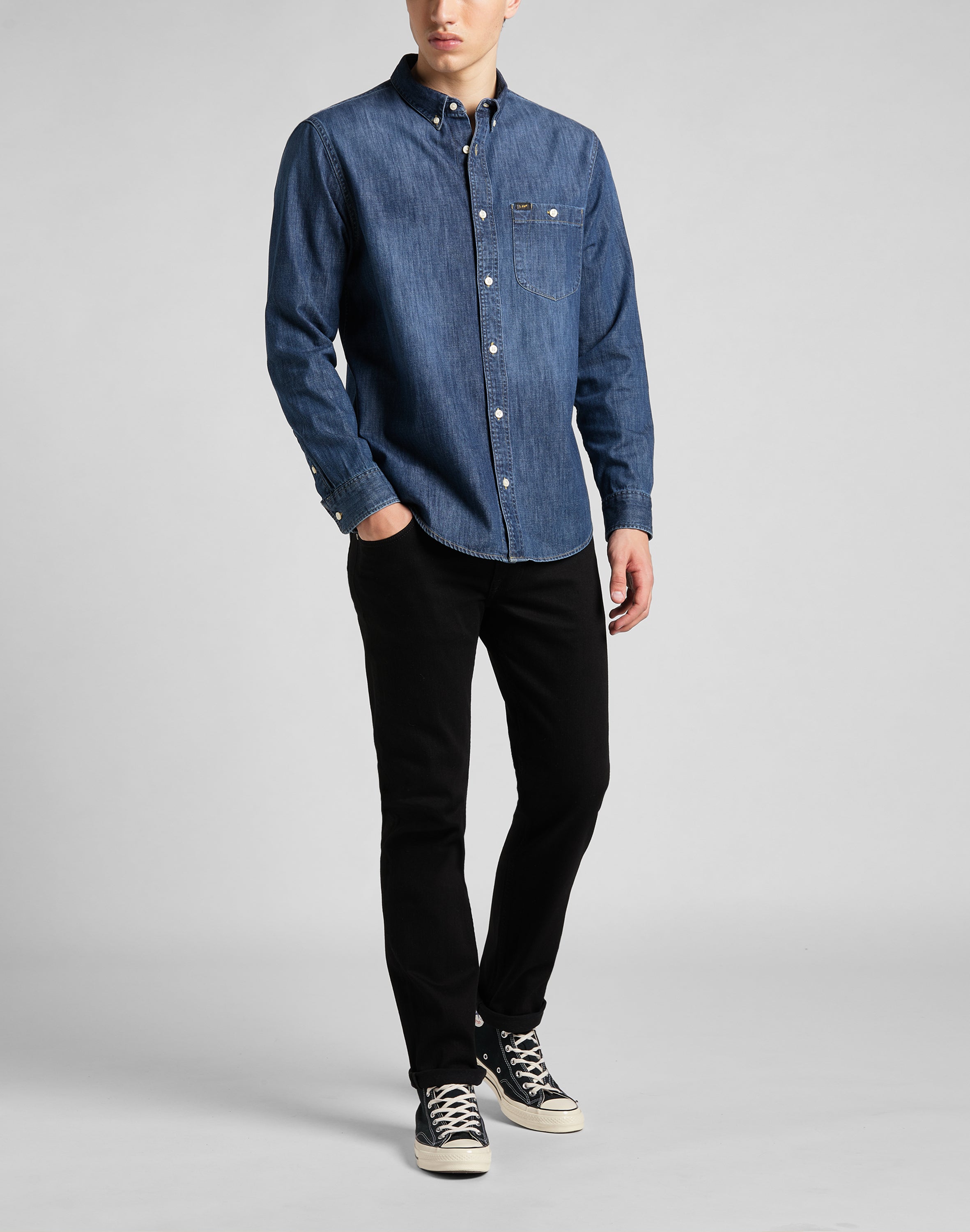 Rider in jeans neri puliti Lee