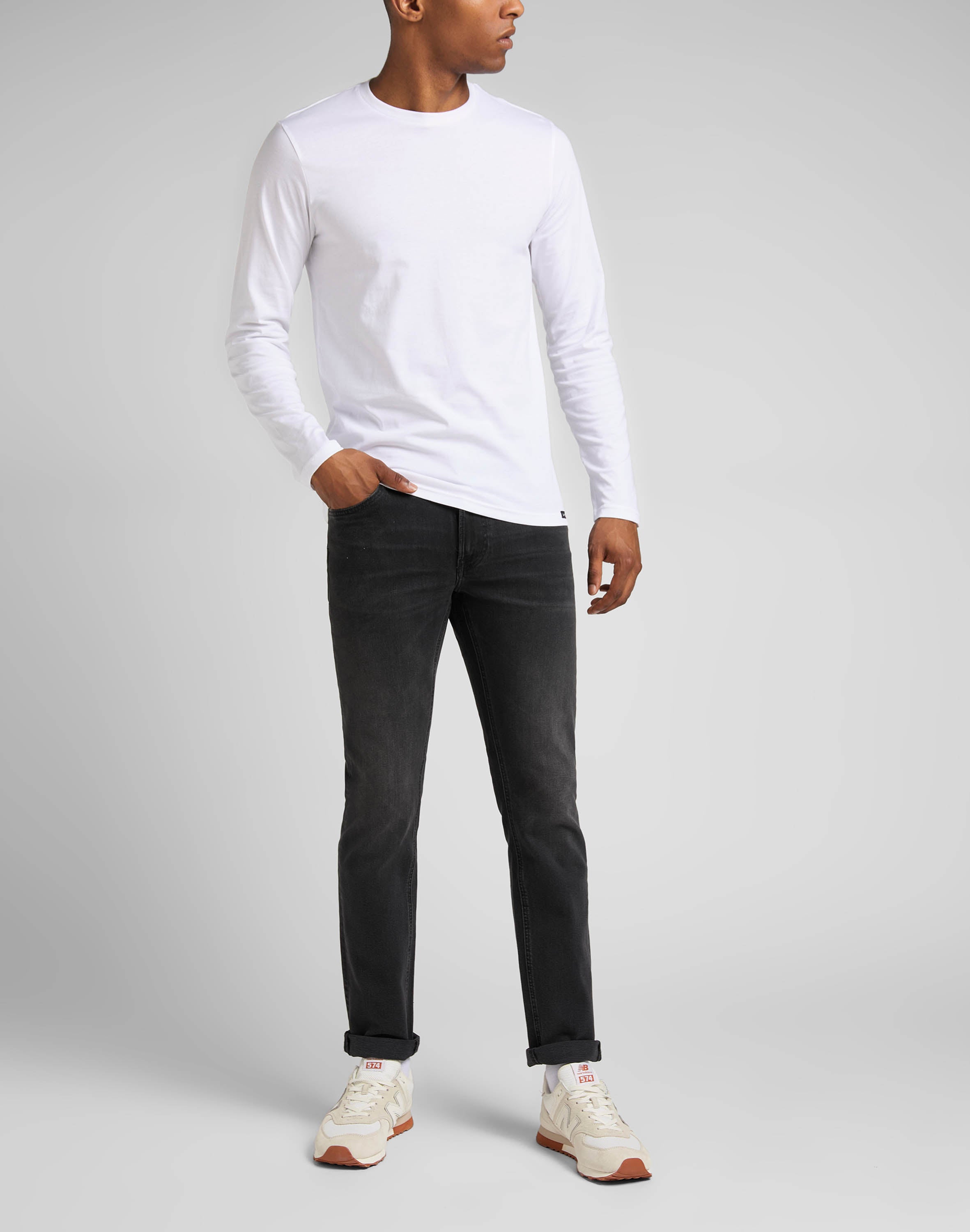 Daren Zip Fly in jeans Rocker asfalto Lee