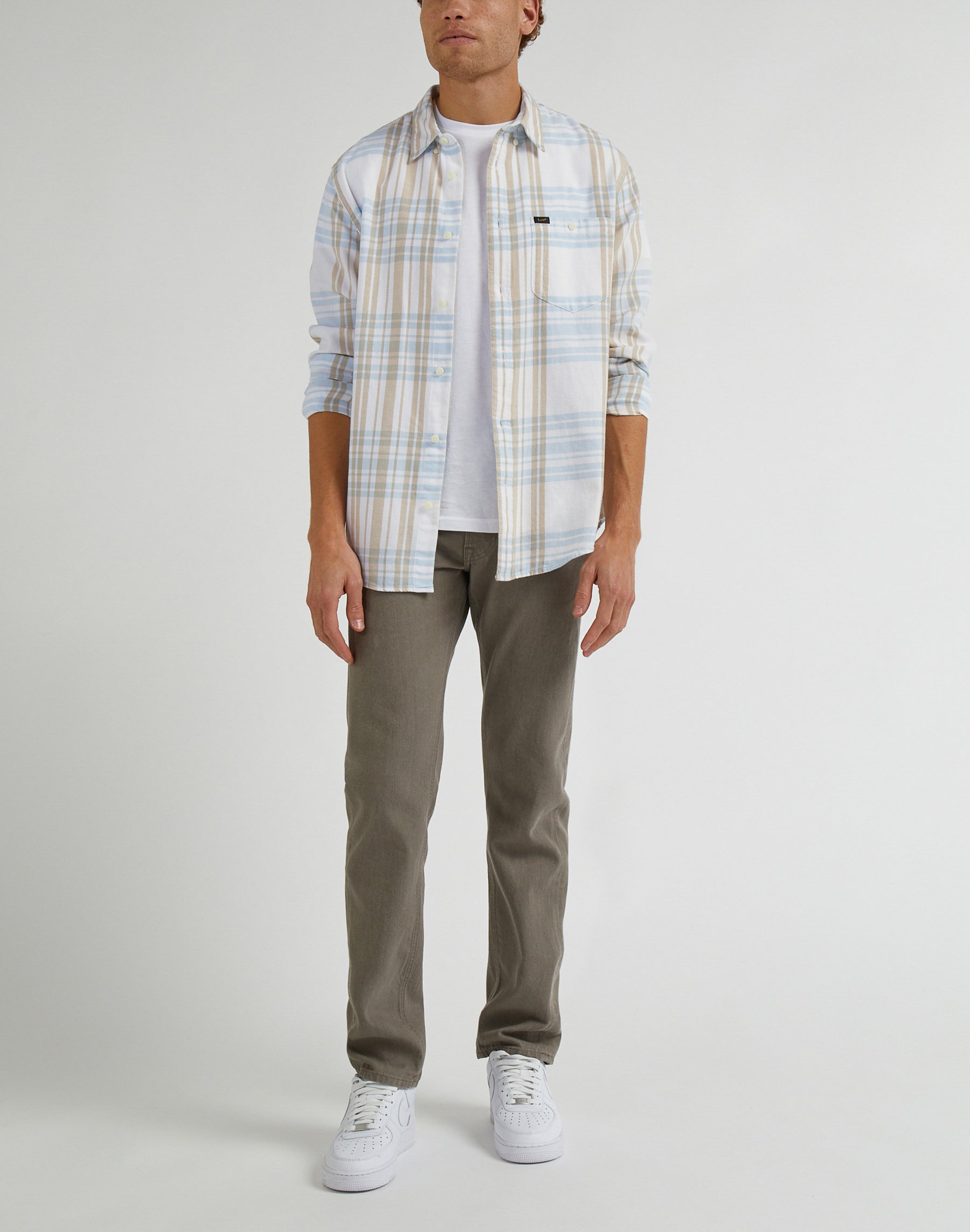 Pantaloni Daren Zip Fly Low Stretch in Mushroom Lee