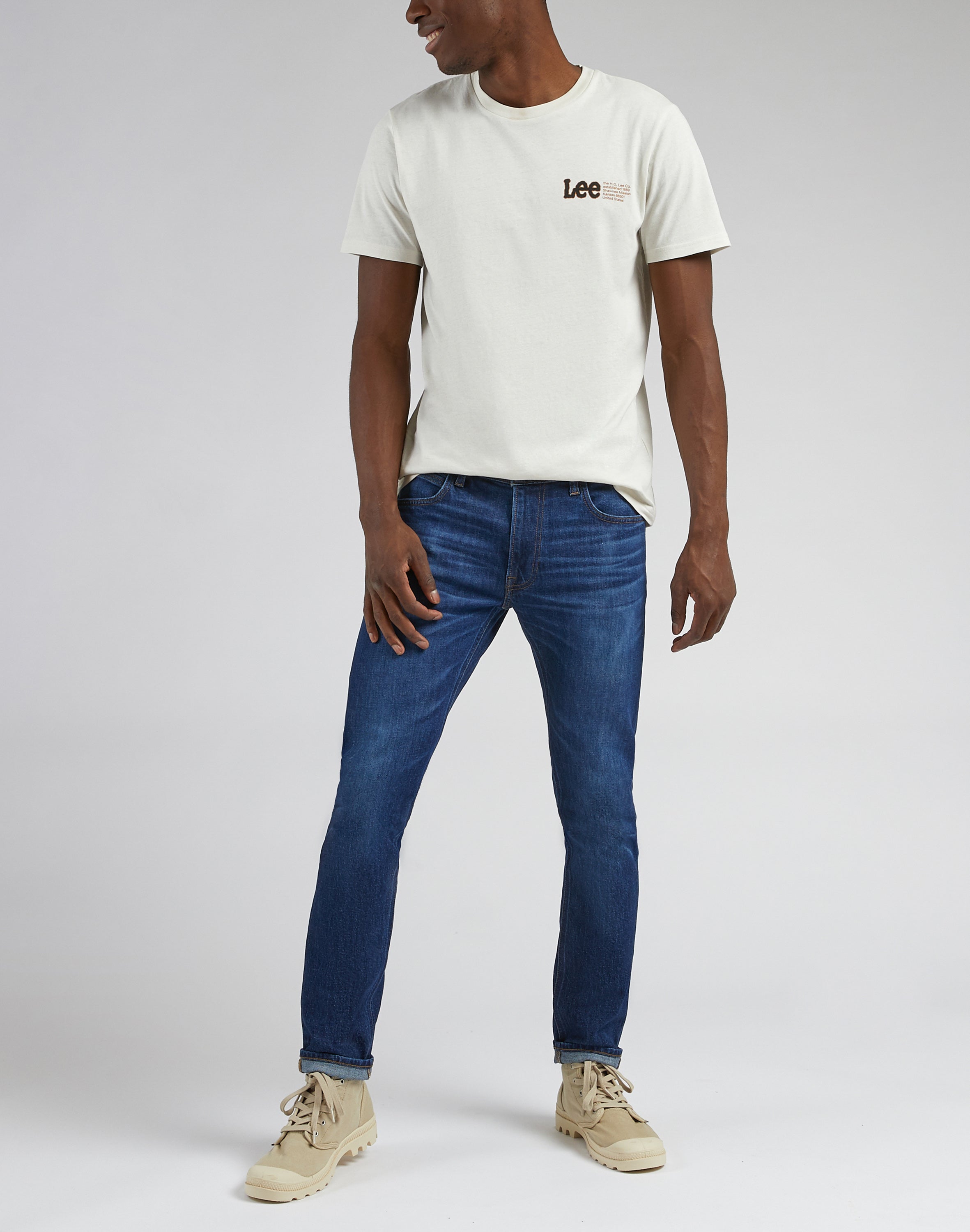 Jeans Luke Low Stretch in Kansas scuro usurati Lee