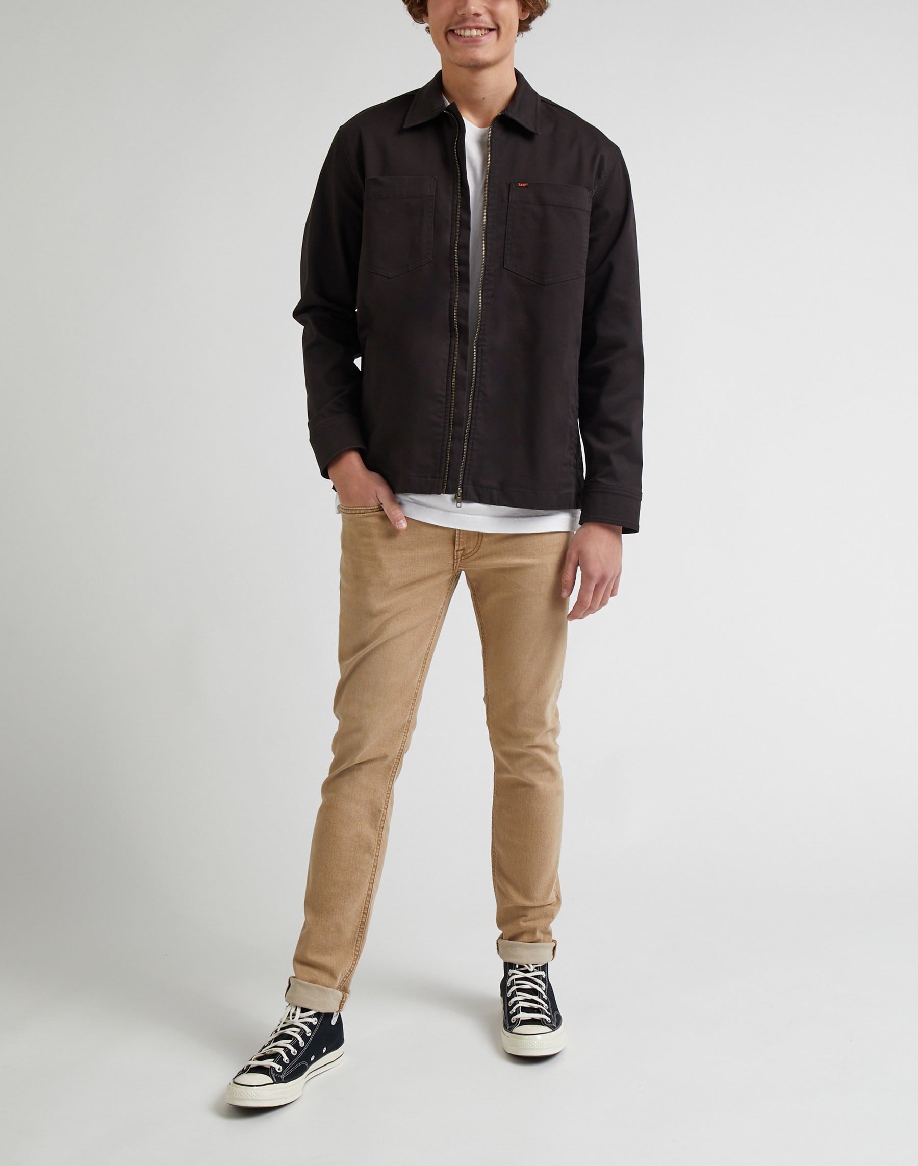 Pantaloni Luke Low Stretch in castagno chiaro Lee