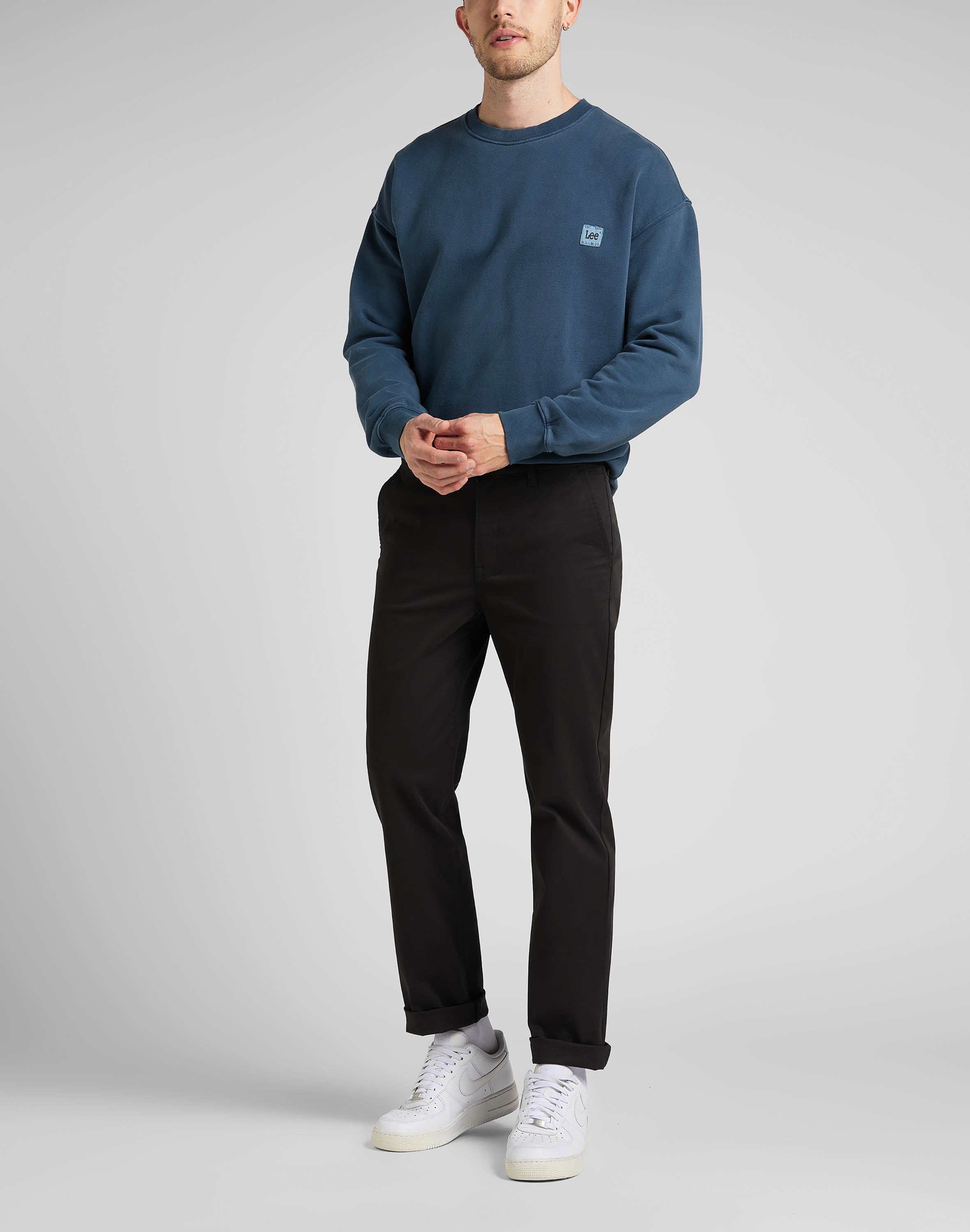 Pantaloni chino regolari in nero Lee