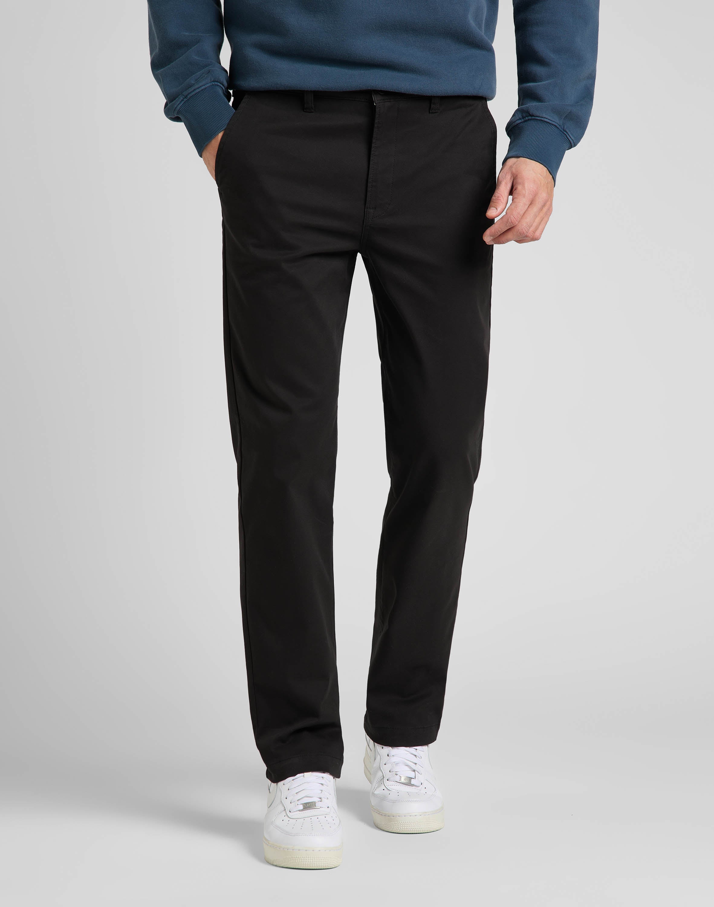 Pantaloni chino regolari in nero Lee