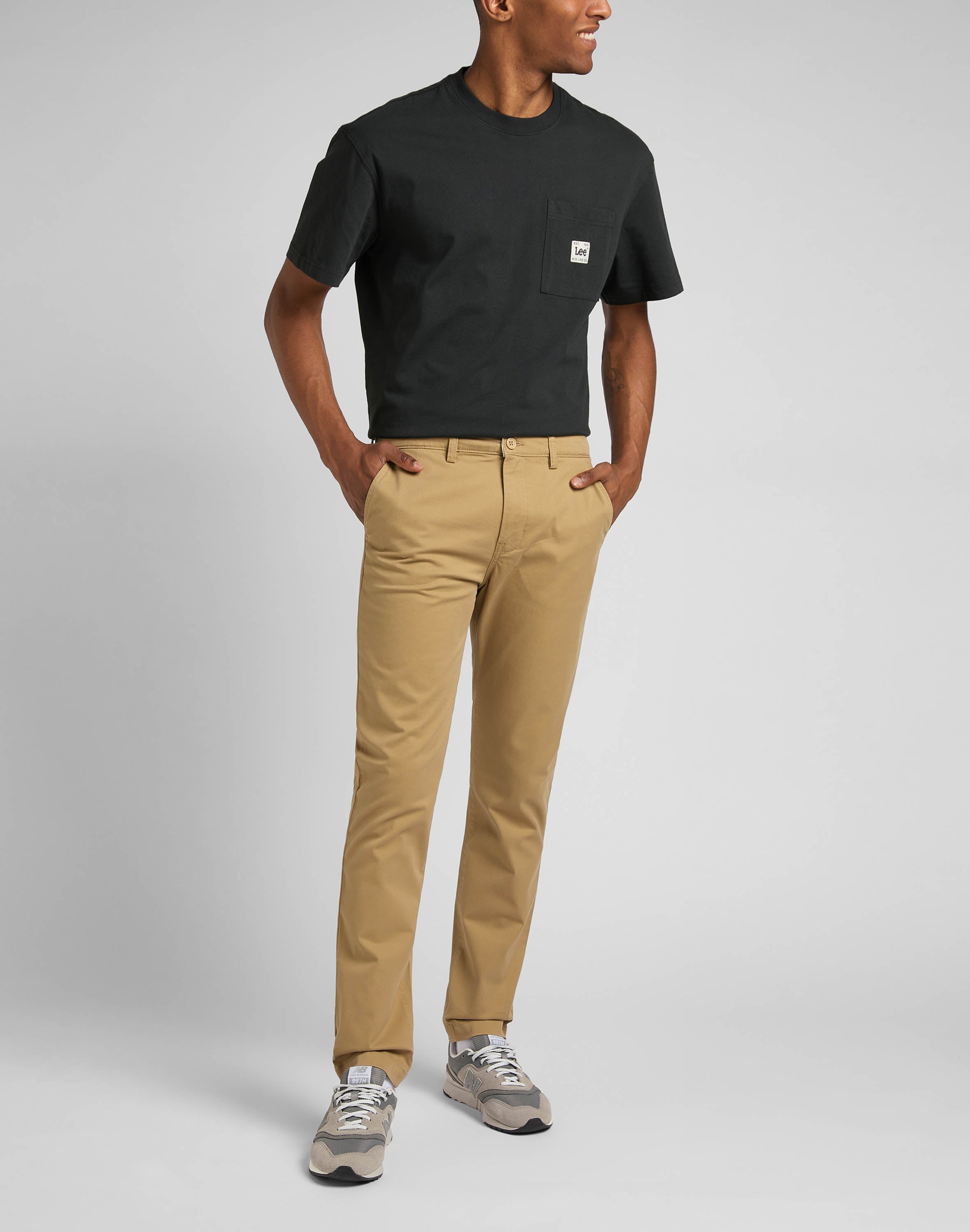 Pantaloni slim chino in argilla Lee