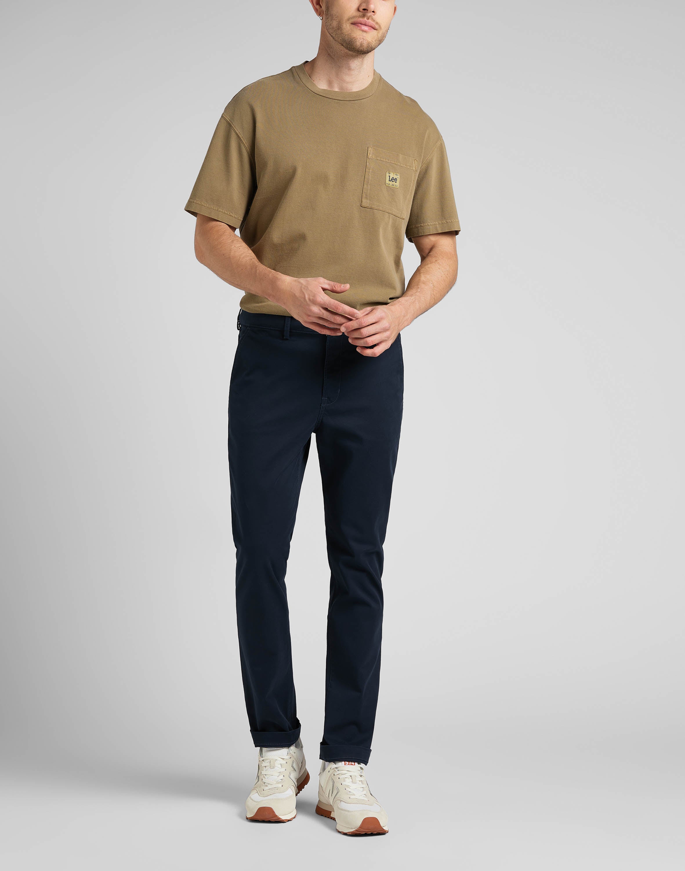 Pantaloni chino slim in blu scuro Lee