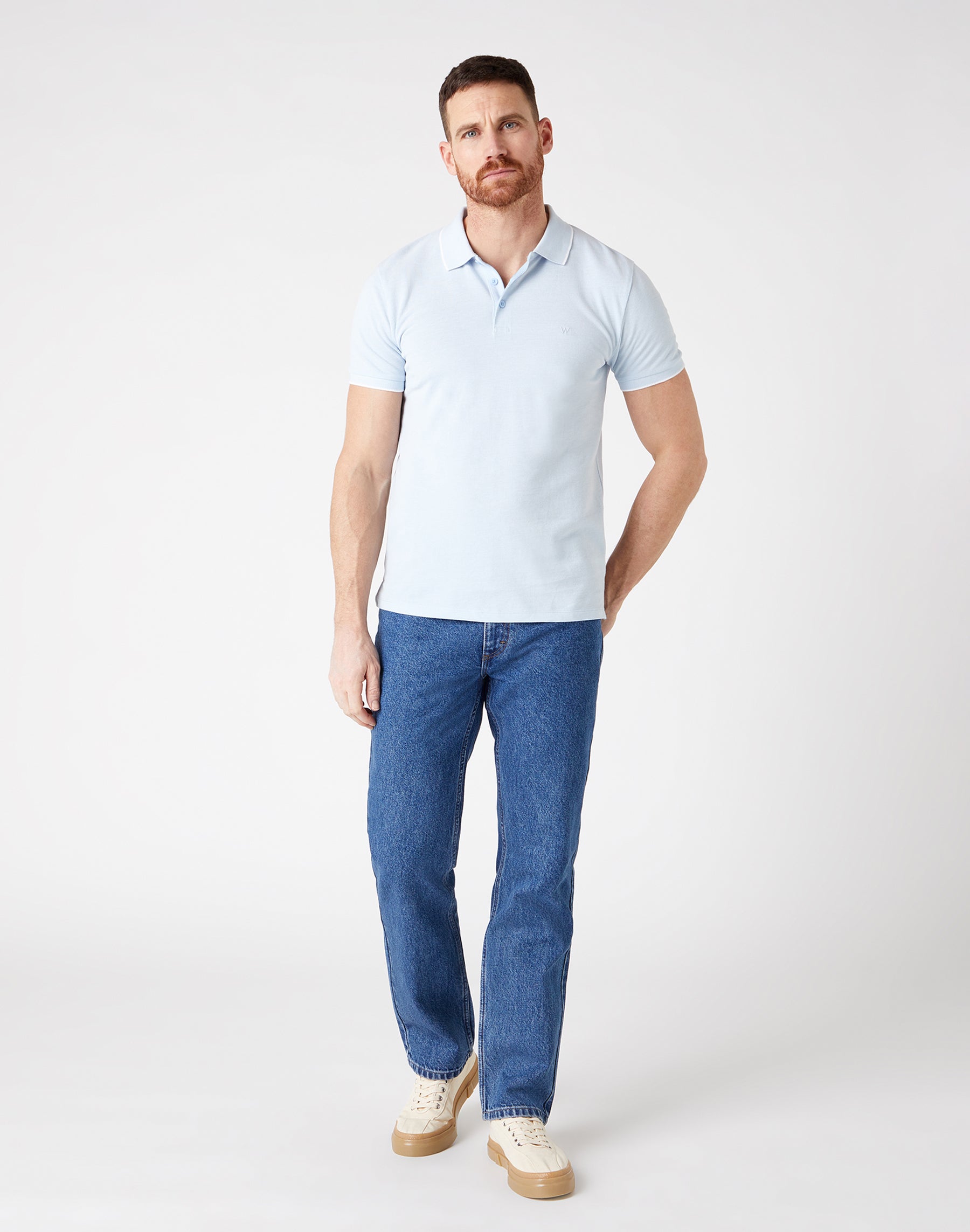 Jeans dritti non elasticizzati con lavaggio a pietra medio Wrangler