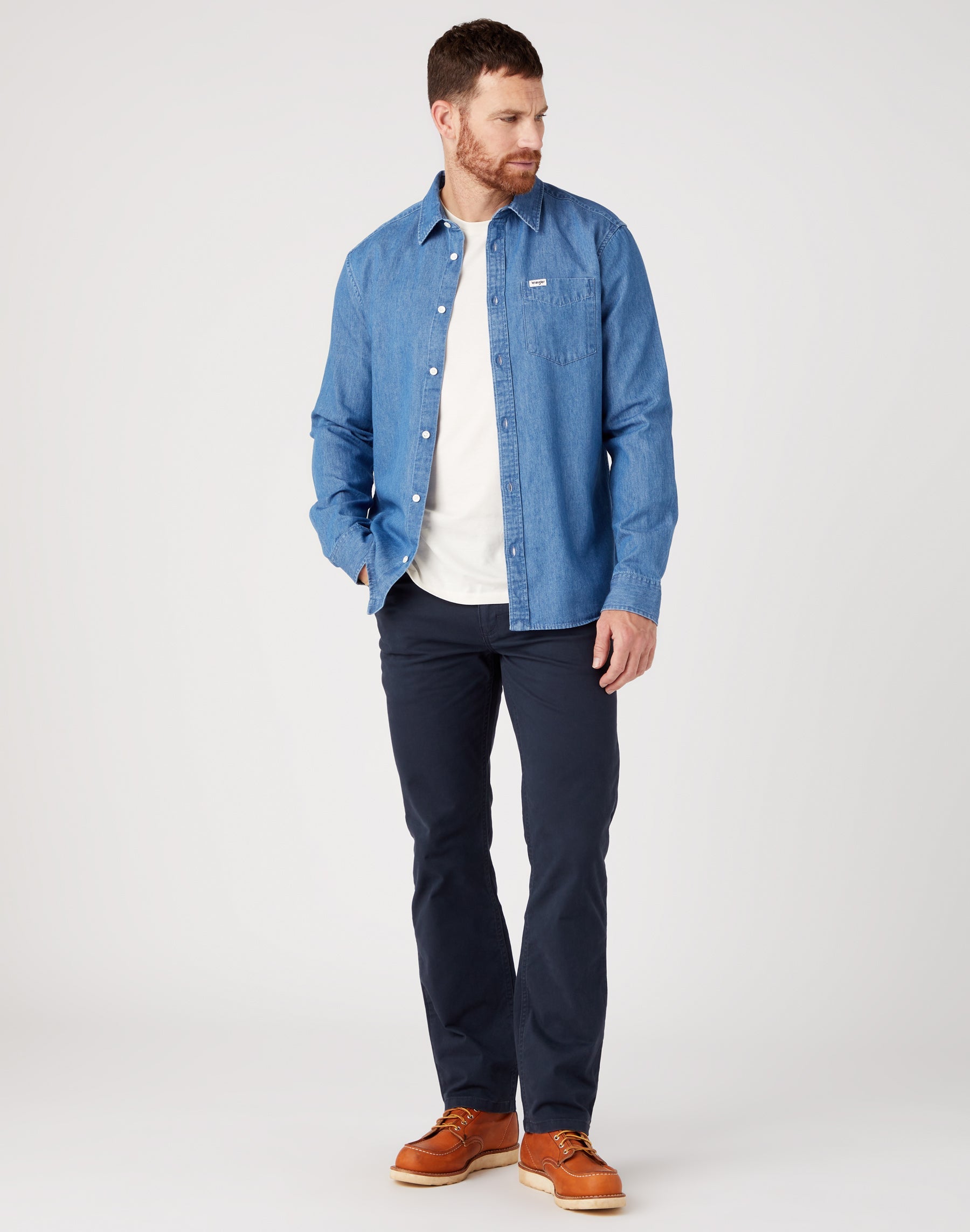 Pantaloni dritti medi elasticizzati Wrangler Navy
