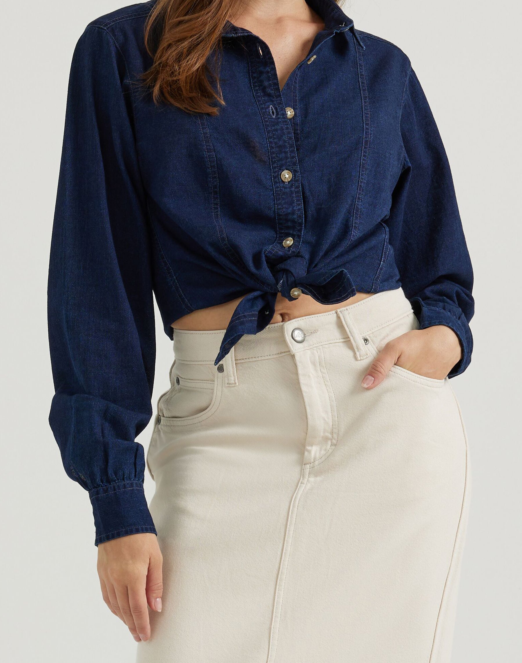 Camicia blouson in Indigo Eyez Camicie Lee   