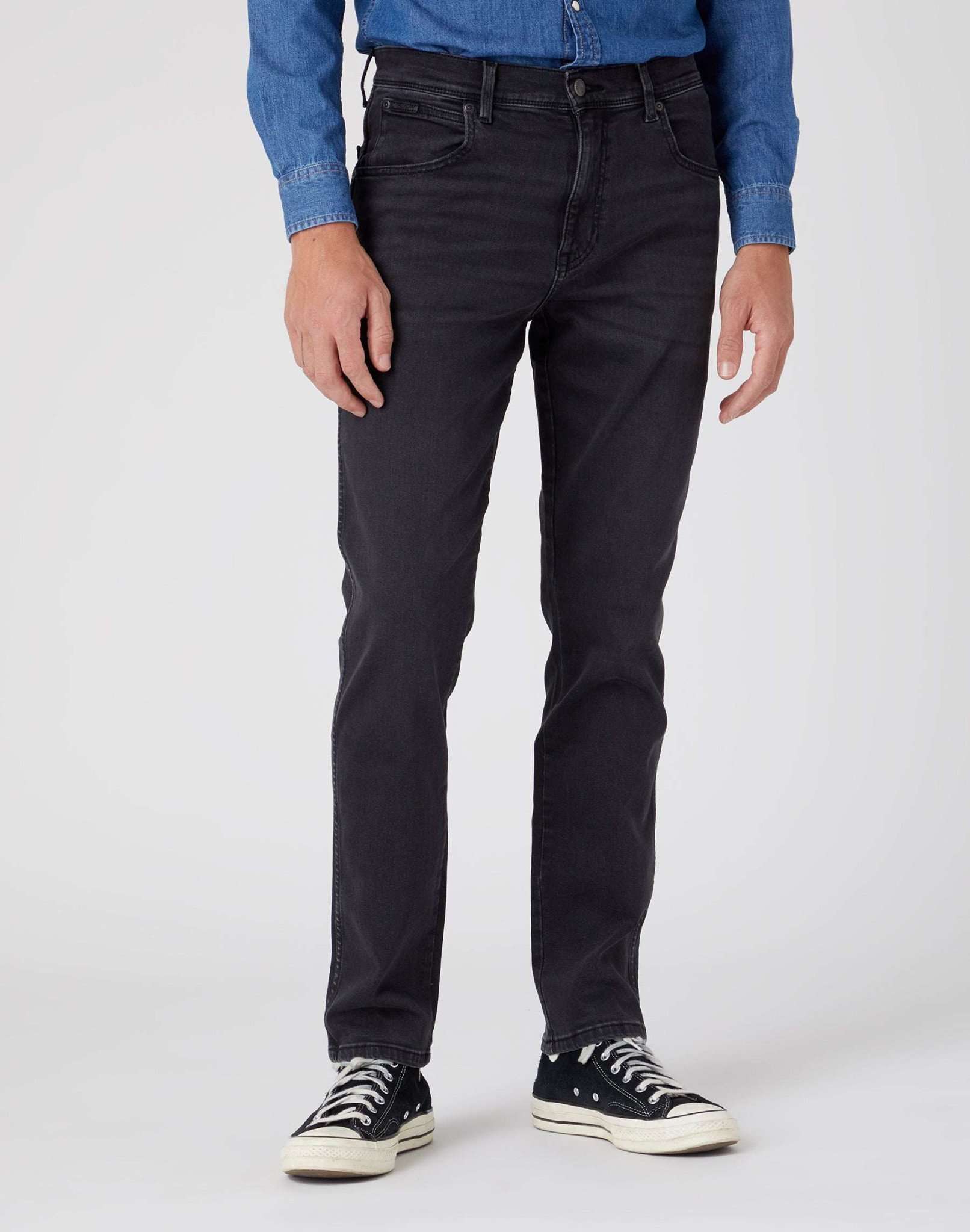 Jeans Texas Slim in Nero Corvo Wrangler   