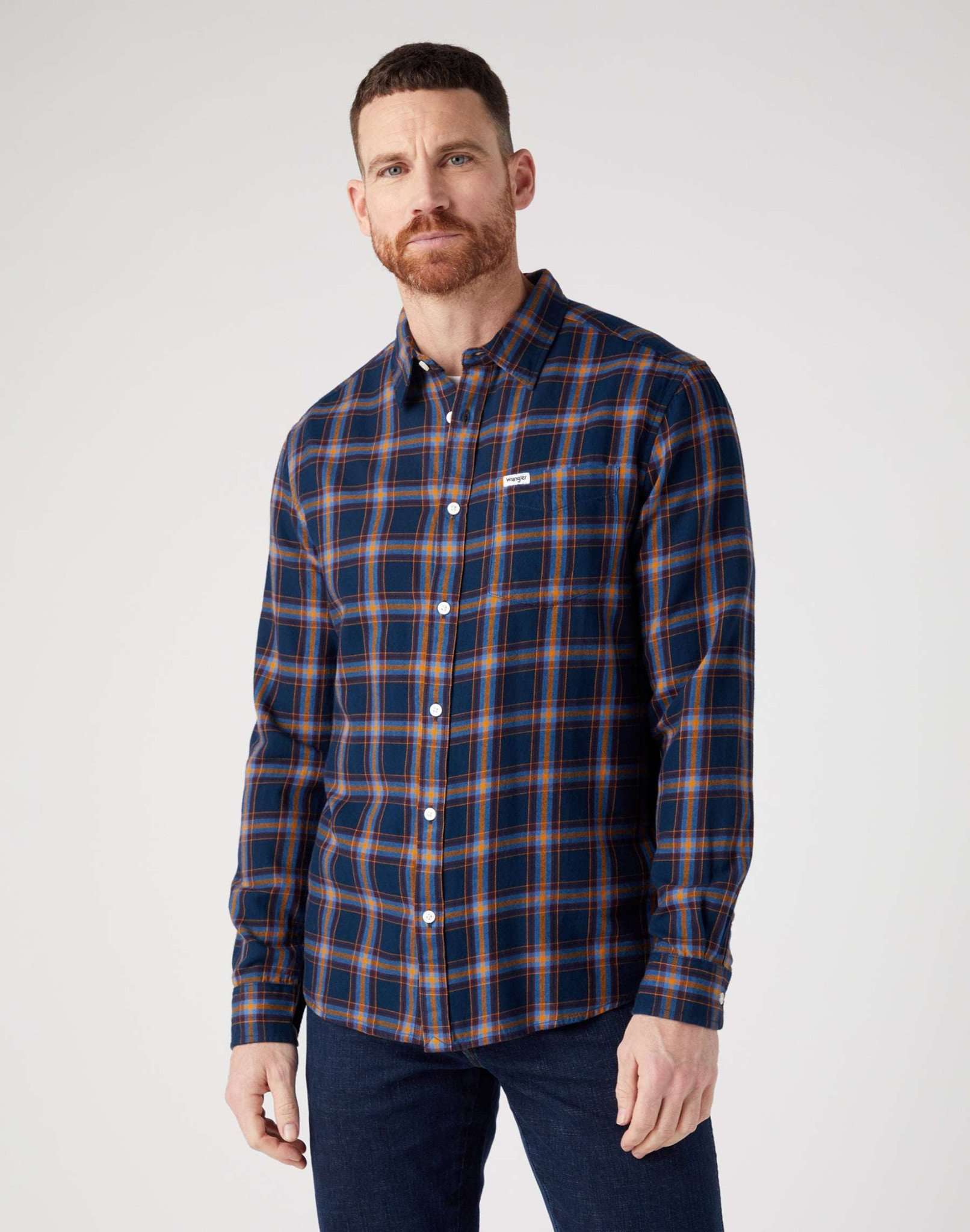 Camicia a 1 tasca in camicie Wrangler Navy   