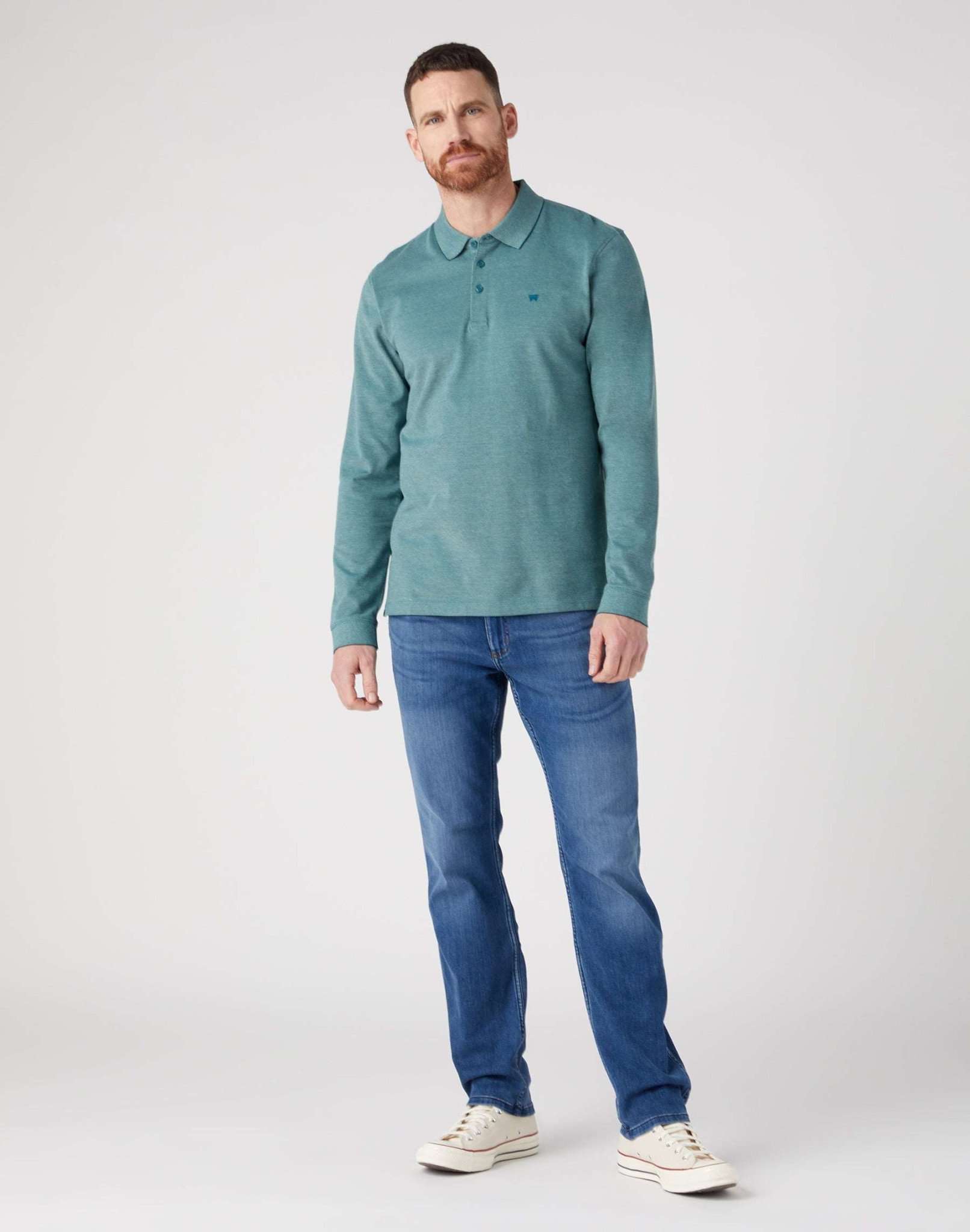 Polo LS Refined in verde acqua intenso Maglioni Wrangler   