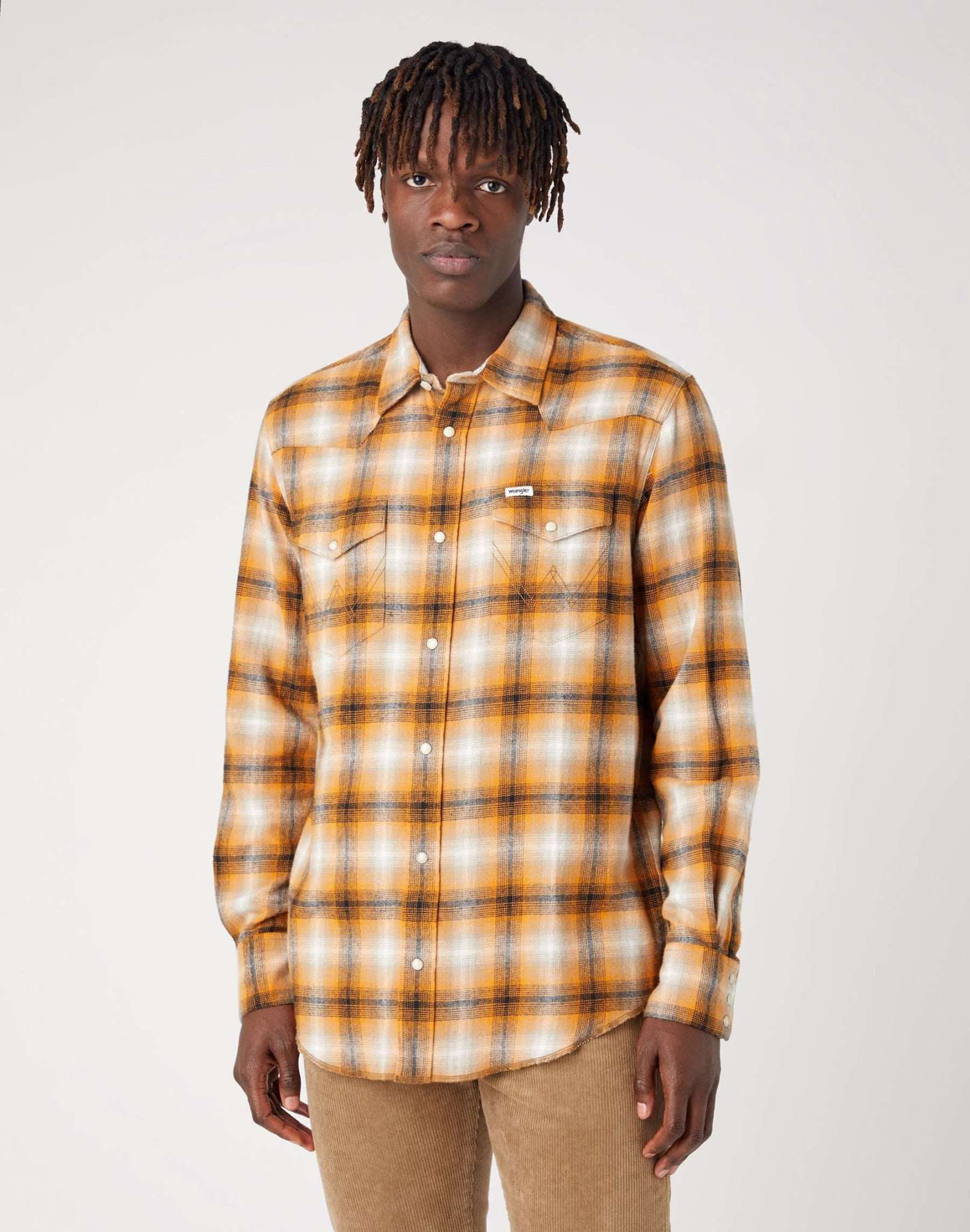 Camicia LS Western in Golden Oak Camicie Wrangler   