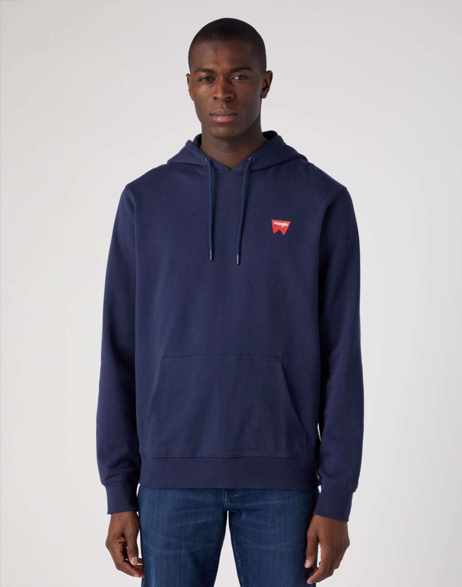 Felpa con cappuccio Sign Off in Real Navy Hoodie Wrangler   