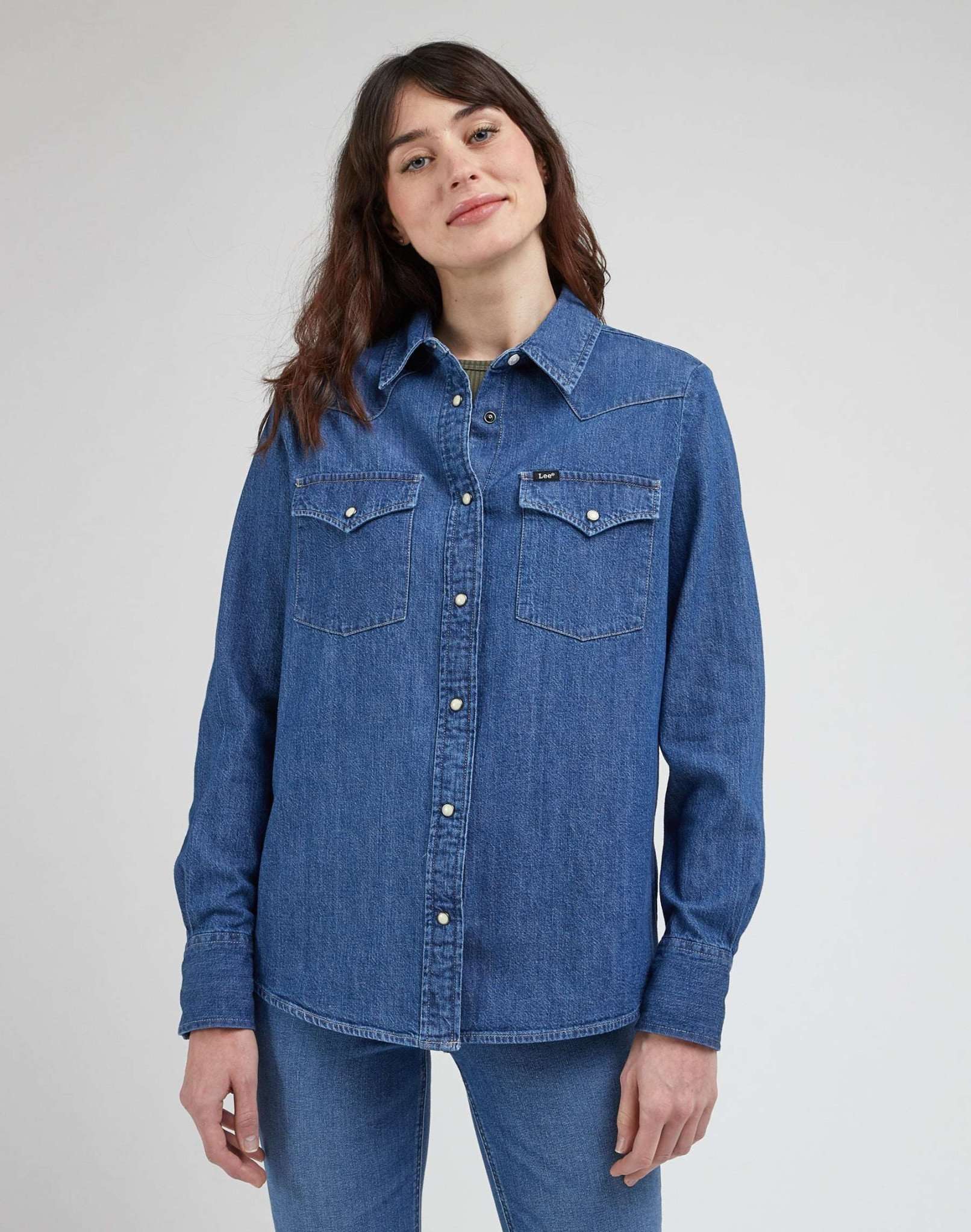 Western Camicia in Mid Blues Camicie Lee   