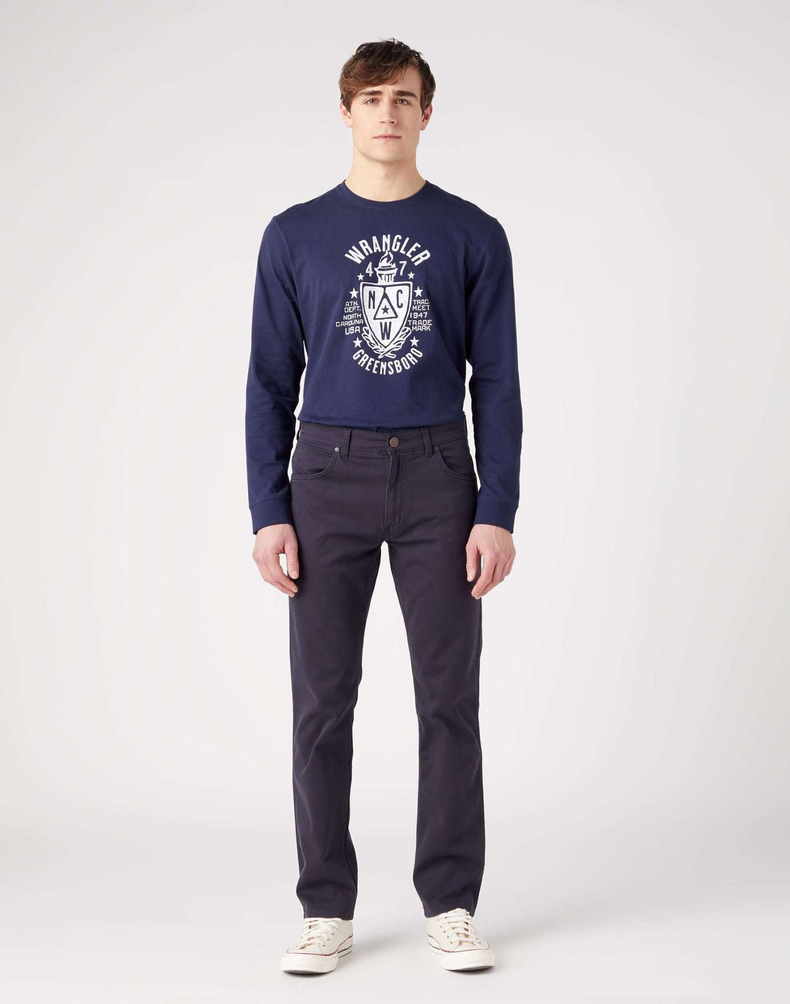 Greensboro in Pantaloni Navy Scuro Wrangler   