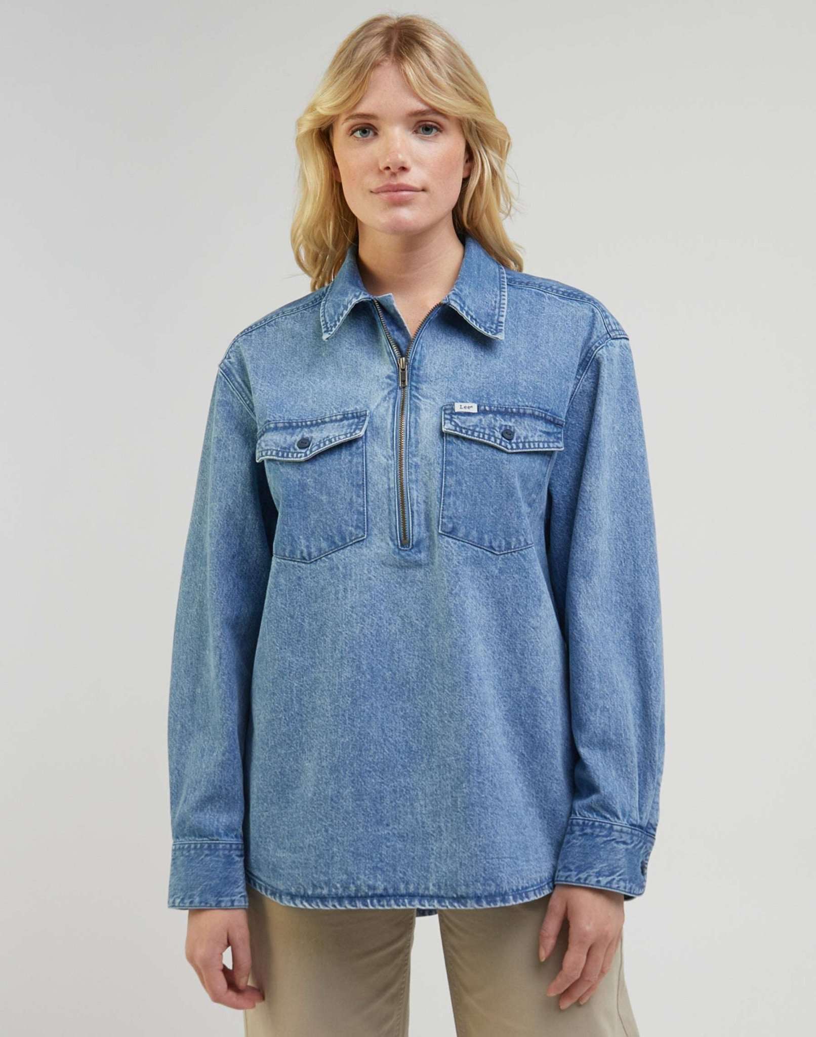 Camicia Zip Popover in Universal Blues Camicie Lee   